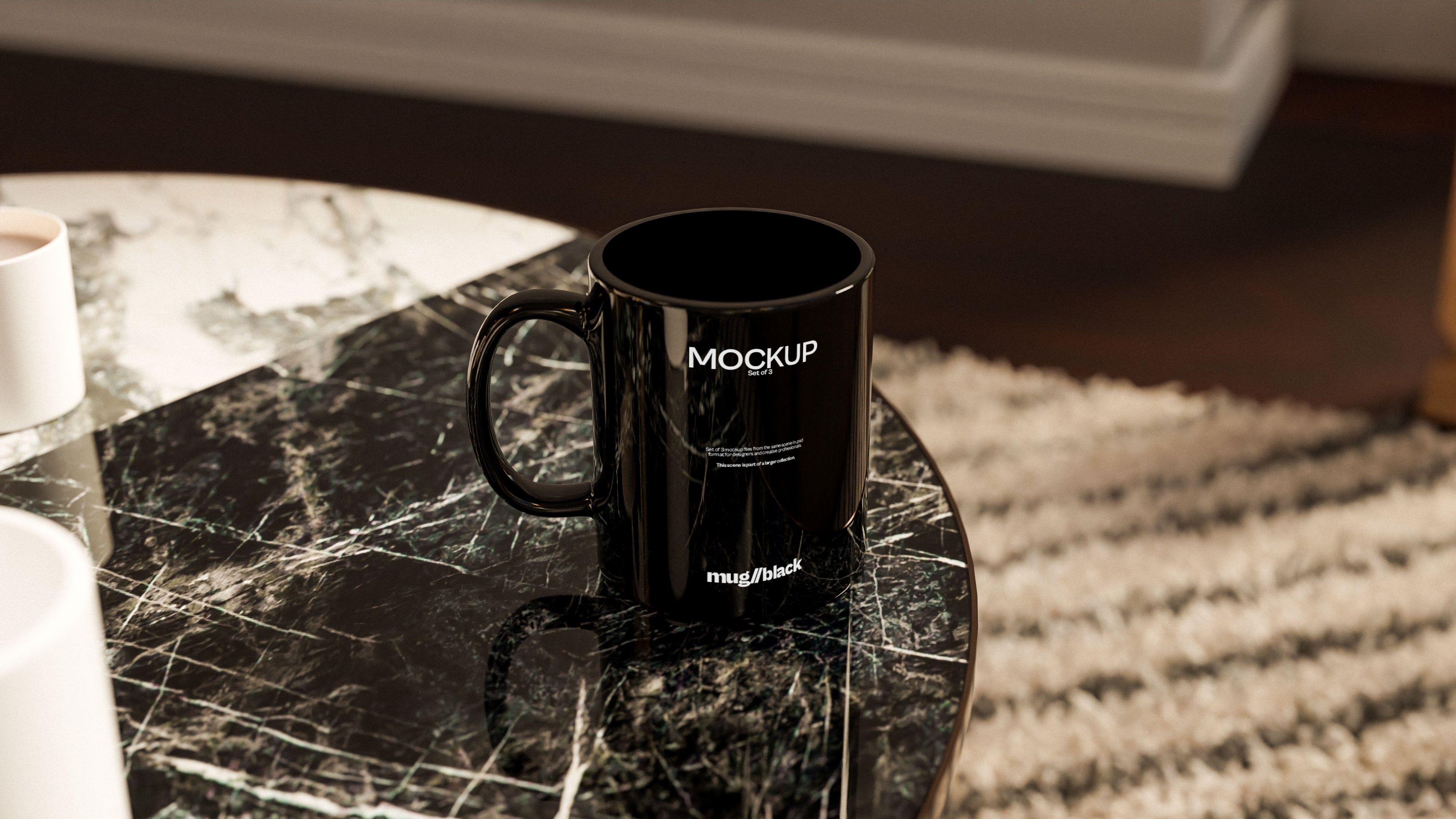 Black Coffee Mug Mockup Bundle – Mid Century Collection (3 PSD)
