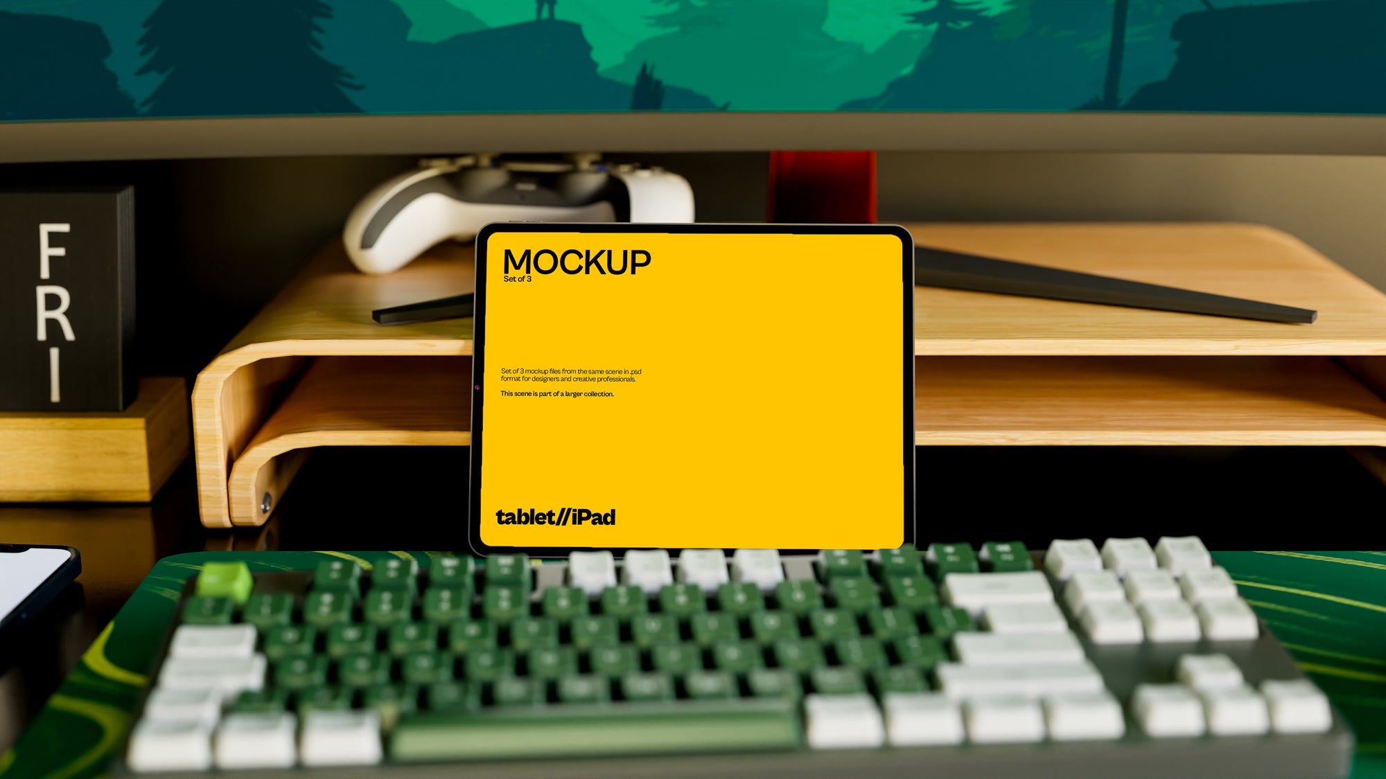 iPad Screen Mockup Bundle – 3 PSDs in Calm Architectural Scene | Sanctum Collection