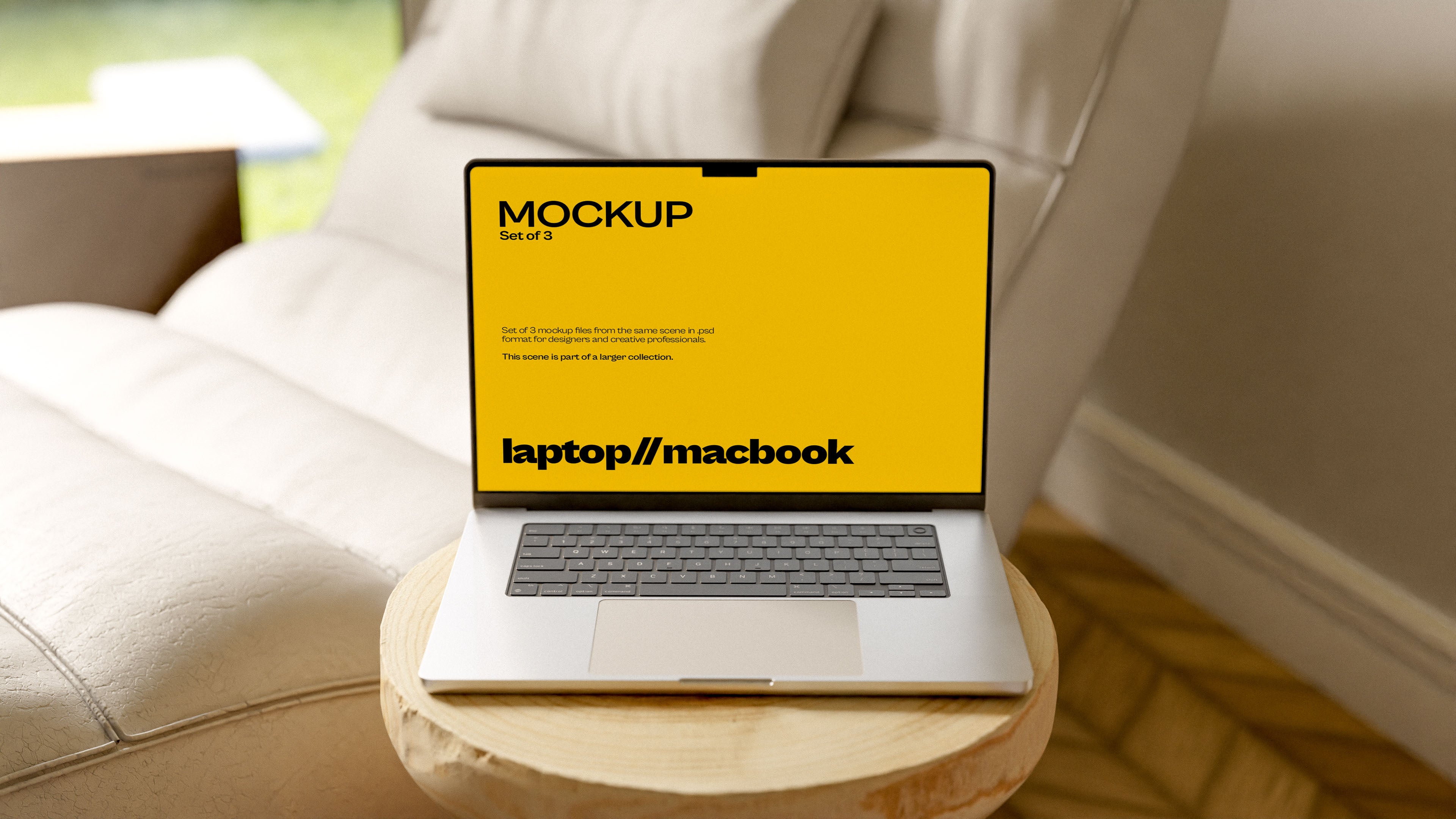 MacBook Screen Mockup Bundle – Verdant Collection (3 PSD)