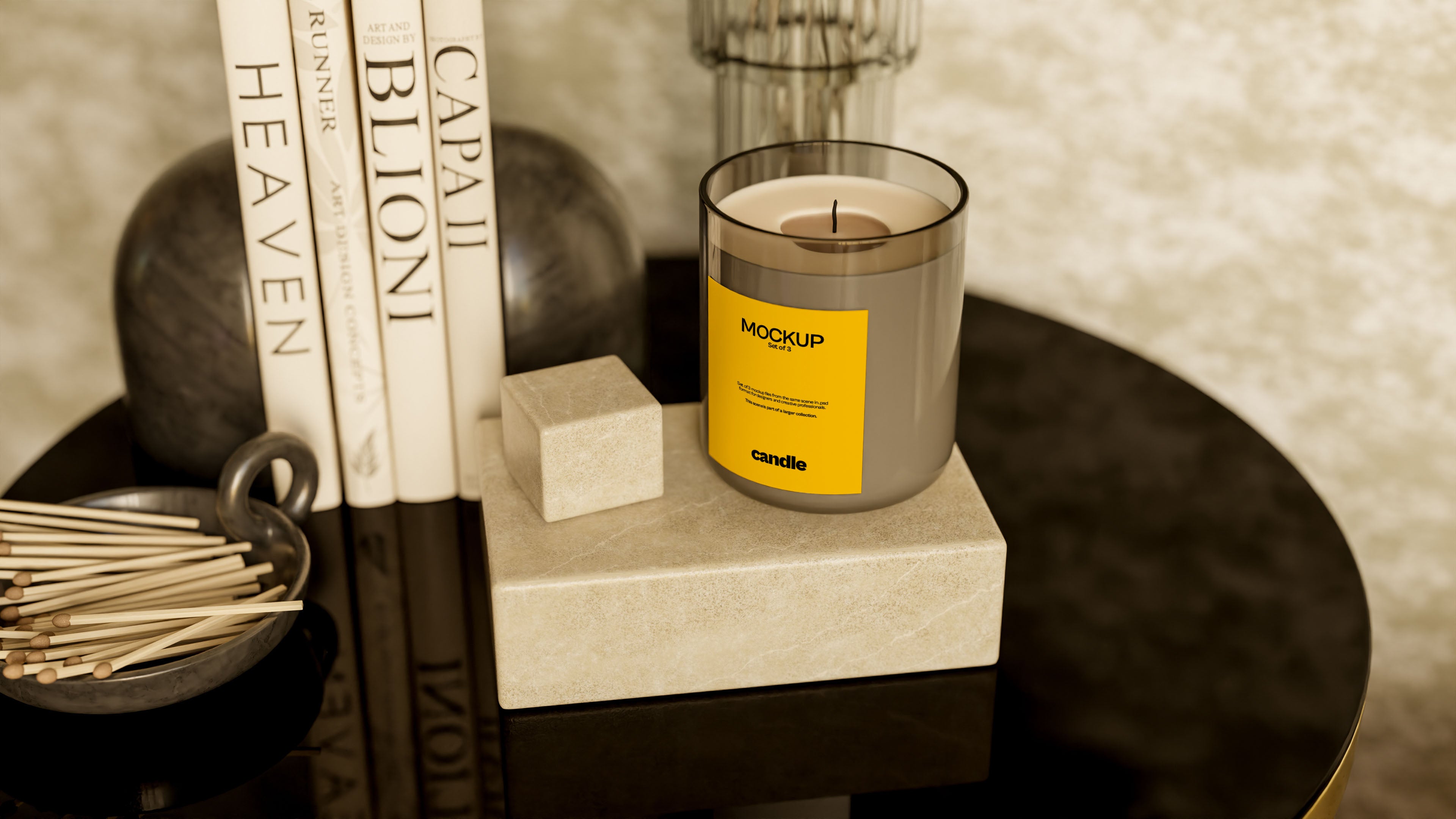 Candle Label Mockup Bundle – Polo Collection (3 PSD)