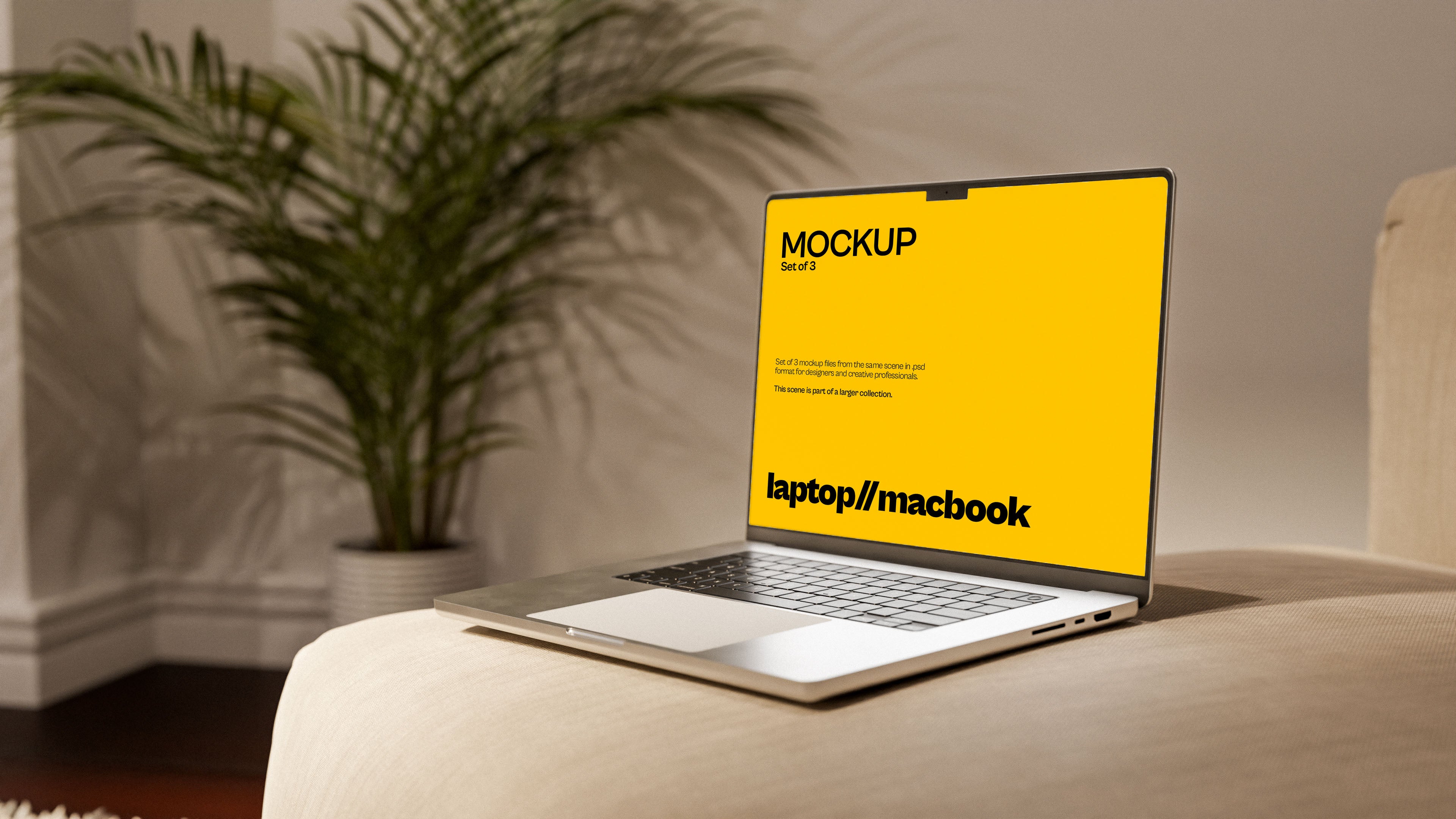 MacBook Screen Mockup Bundle – Mid Century Collection (3 PSD)
