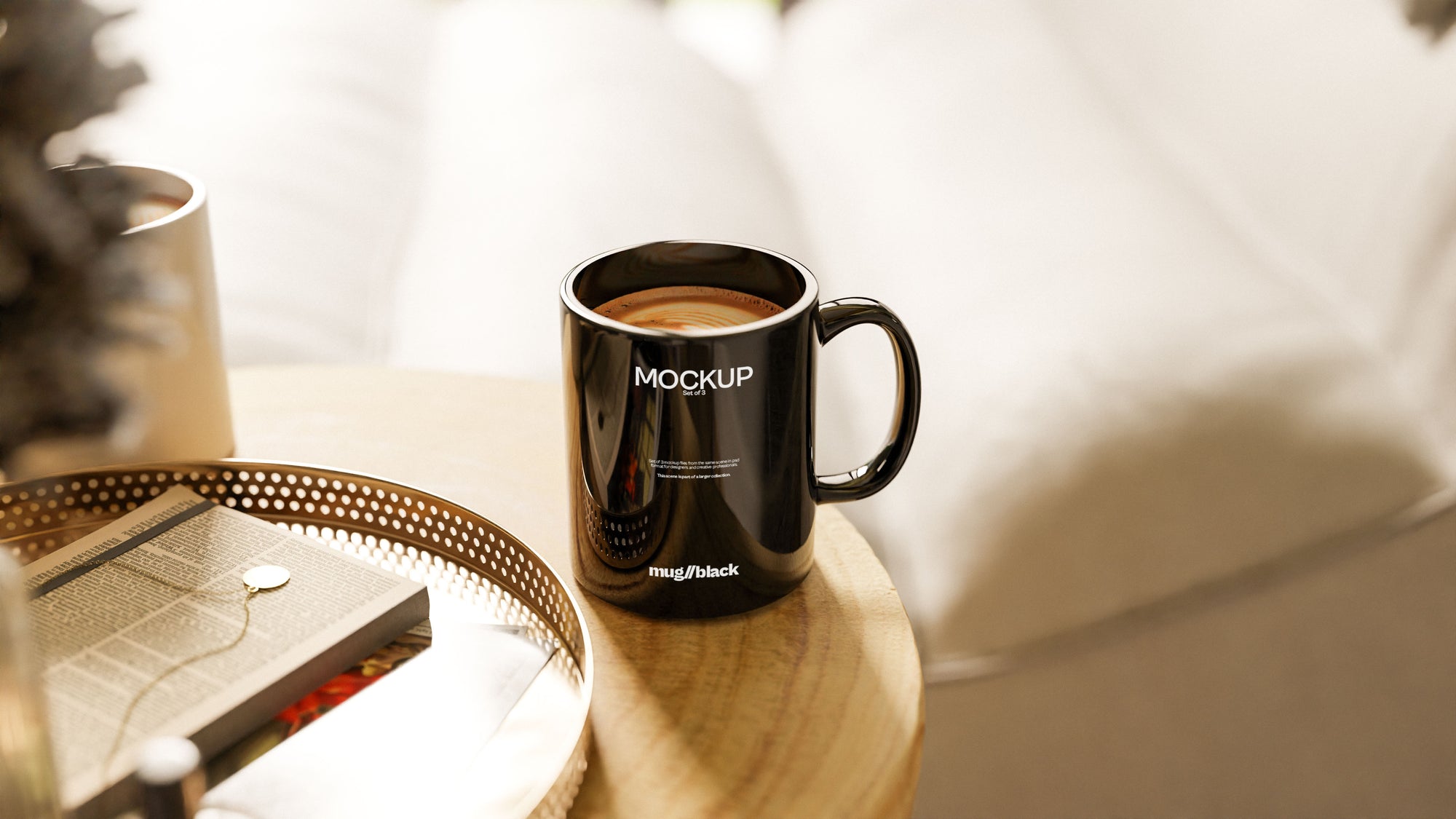 Black Mug Mockup Bundle – Verdant Collection (3 PSD)