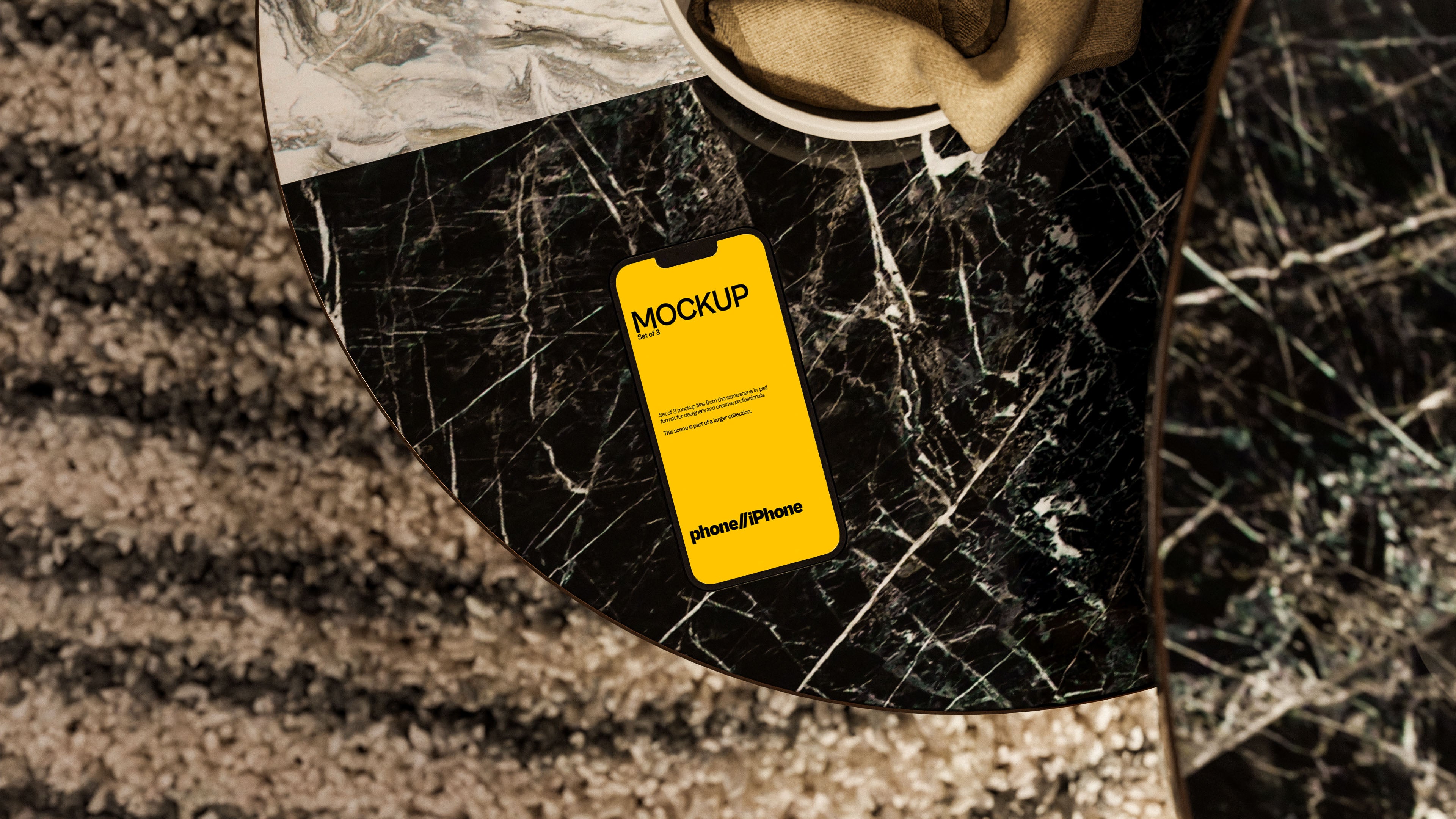 iPhone Screen Mockup Bundle – Mid Century Collection (3 PSD)