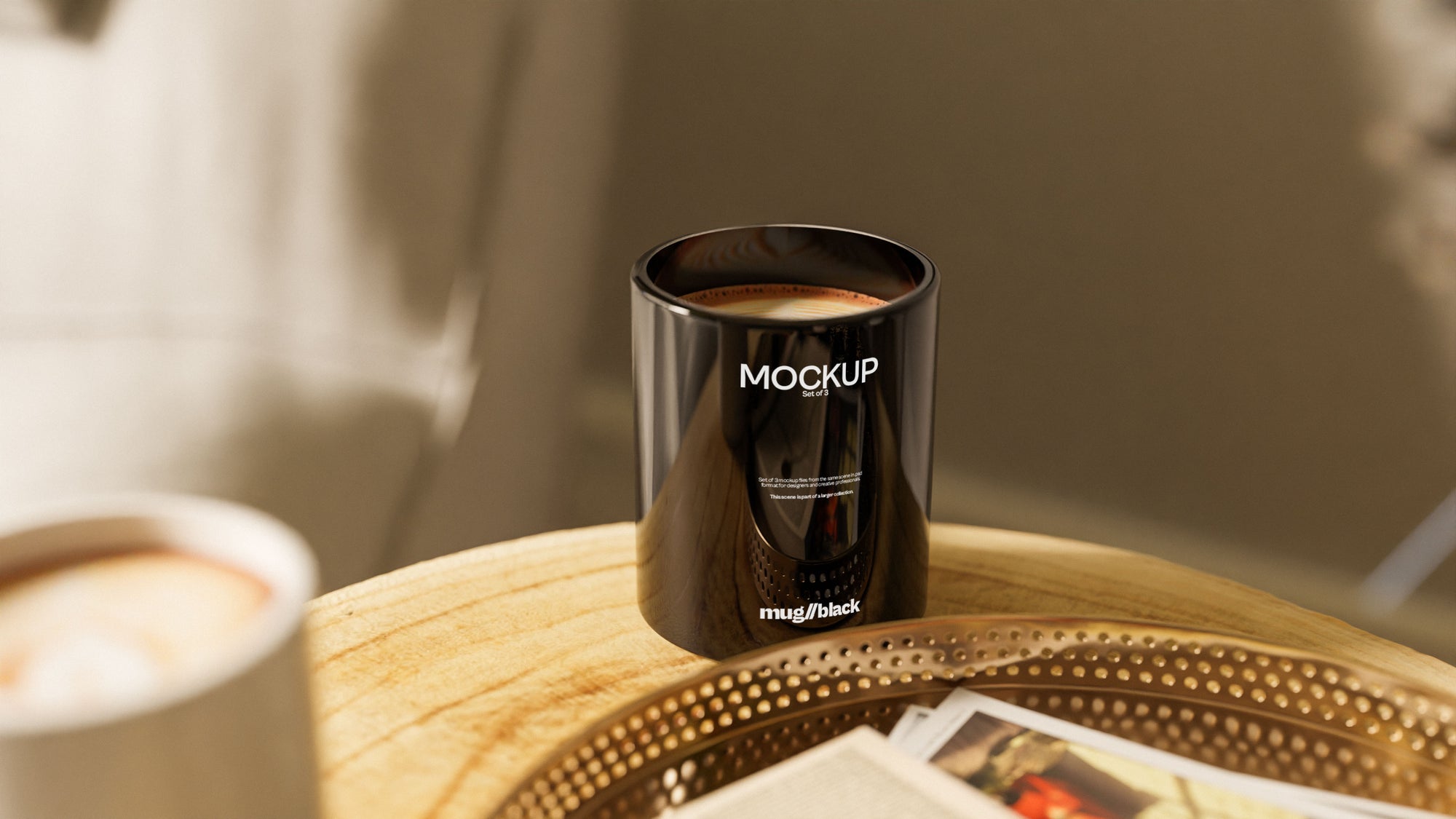 Black Mug Mockup Bundle – Verdant Collection (3 PSD)