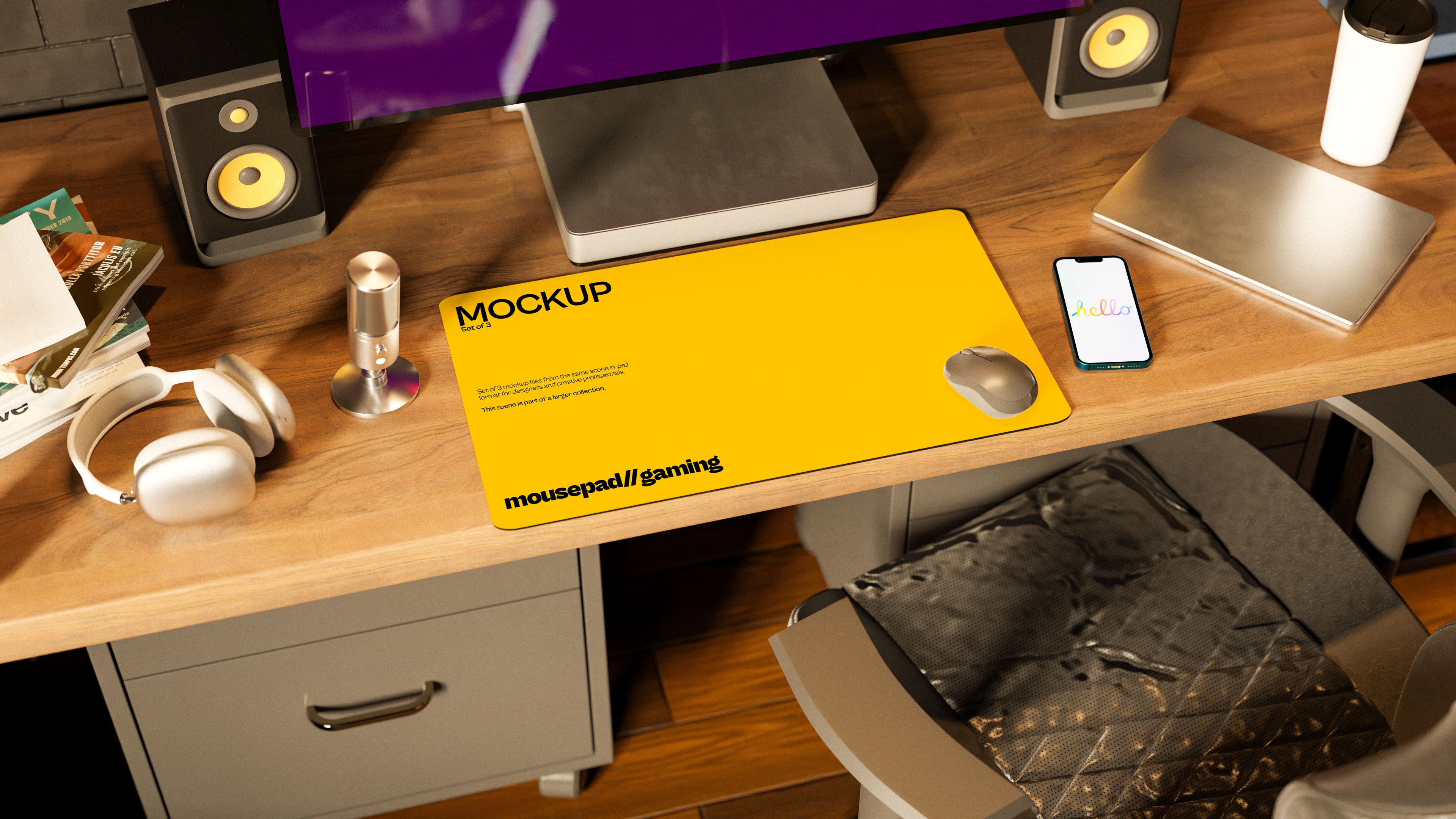 Long Gaming Mousepad Mockup Bundle – Starbound Collection (3 PSD)