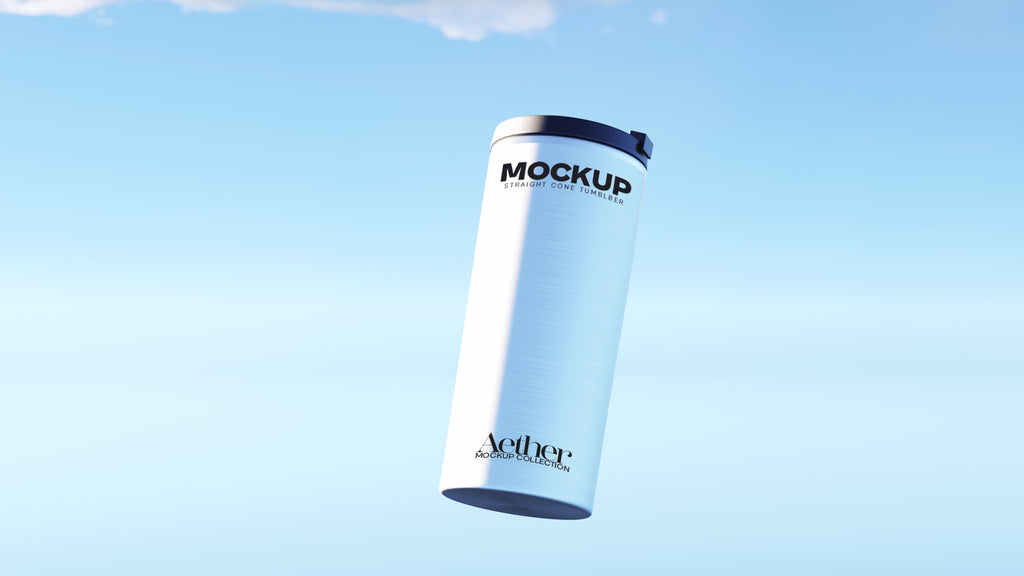 Straight Silver Tumbler Mockup Bundle – Aether Collection (3 PSD)
