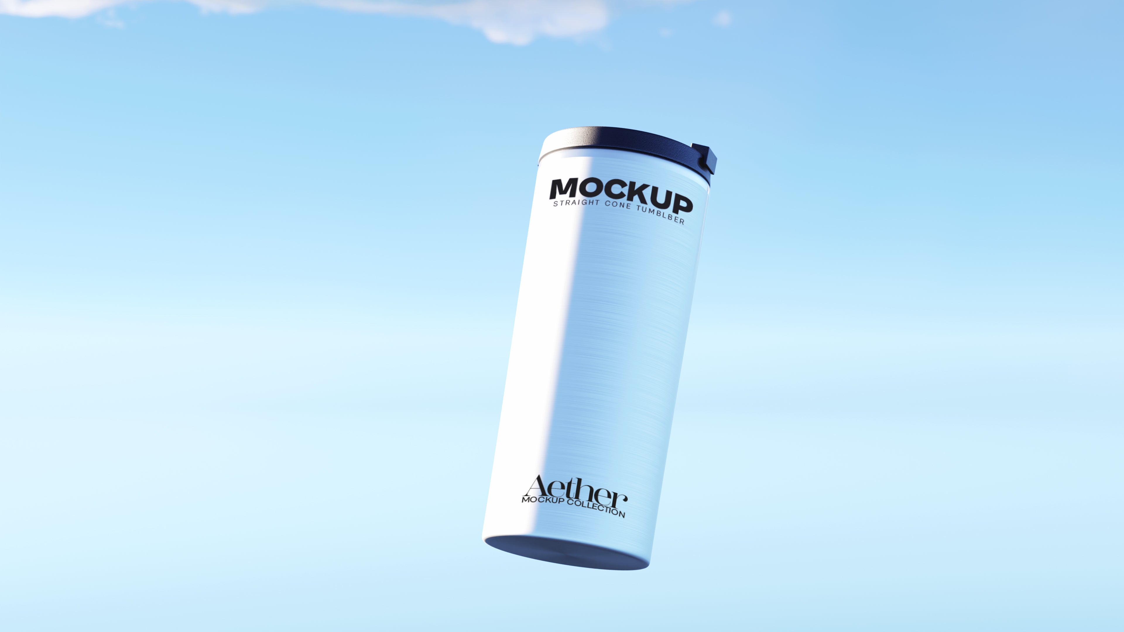 Straight Silver Tumbler Mockup Bundle – Aether Collection (3 PSD)