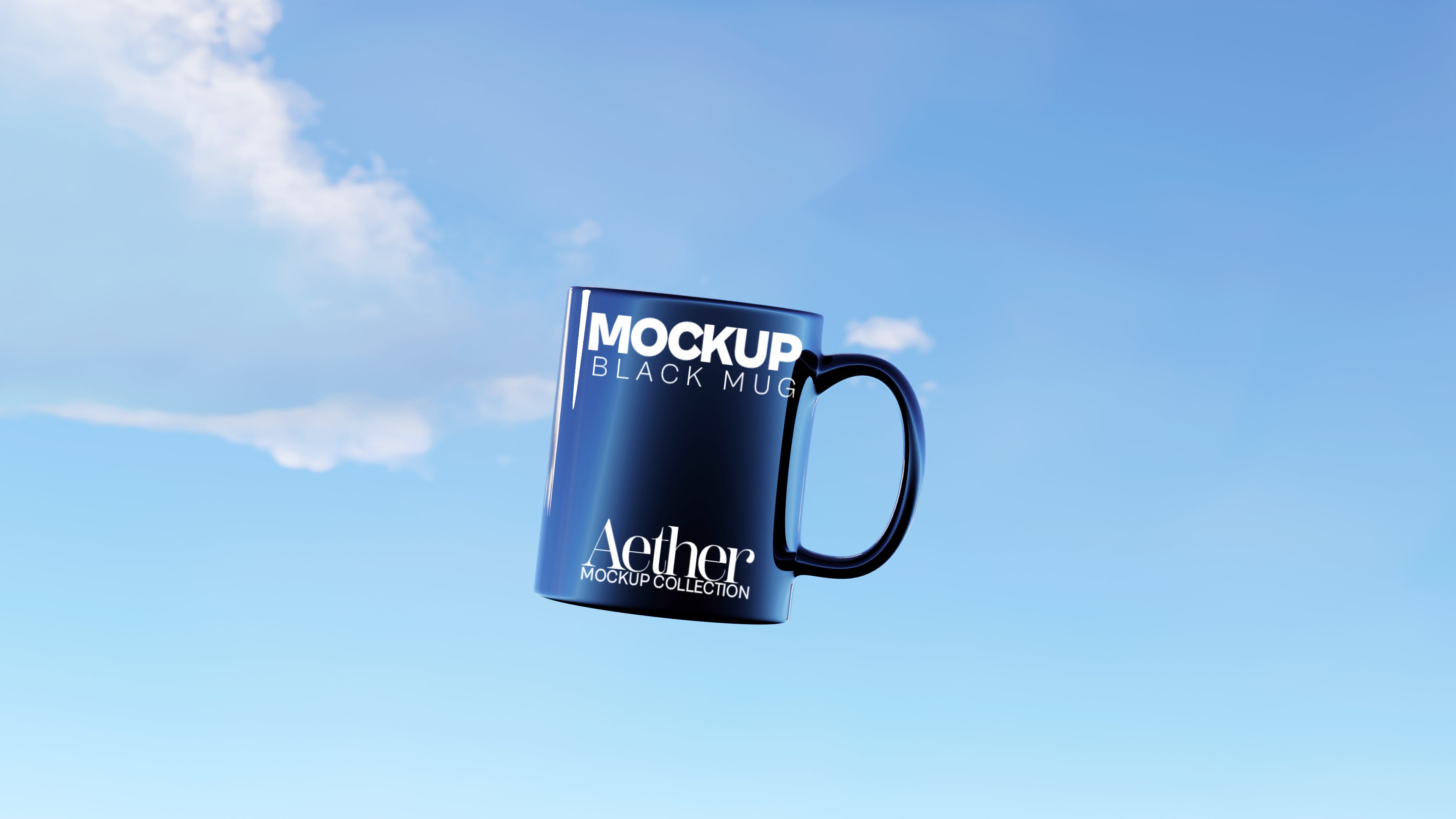 Black Mug Mockup Bundle – Aether Collection (4 PSD)