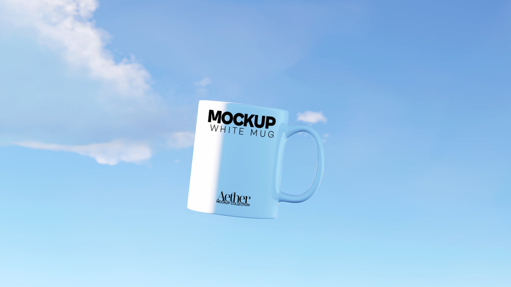 11oz White Sublimation Coffee Mug Mockup Bundle – Aether Collection (3 PSD)