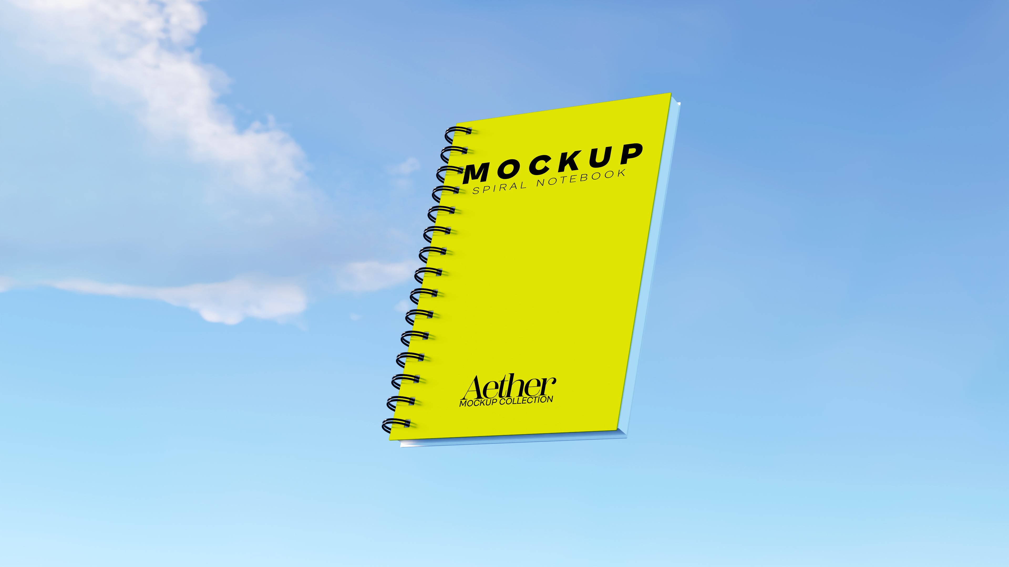 Spiral Notebook Mockup Bundle – Aether Collection (3 PSD)