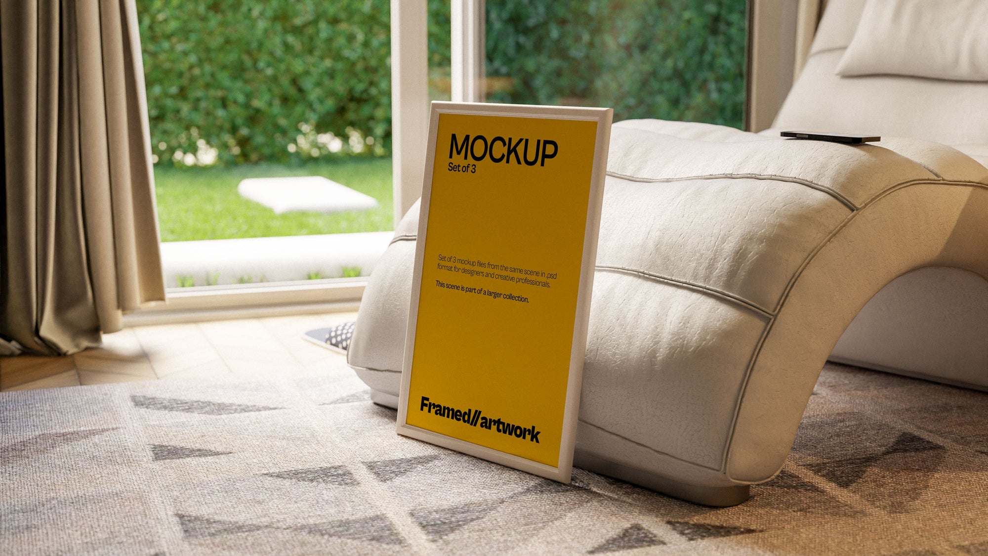 Framed Artwork Mockup Bundle – Verdant Collection (3 PSD)