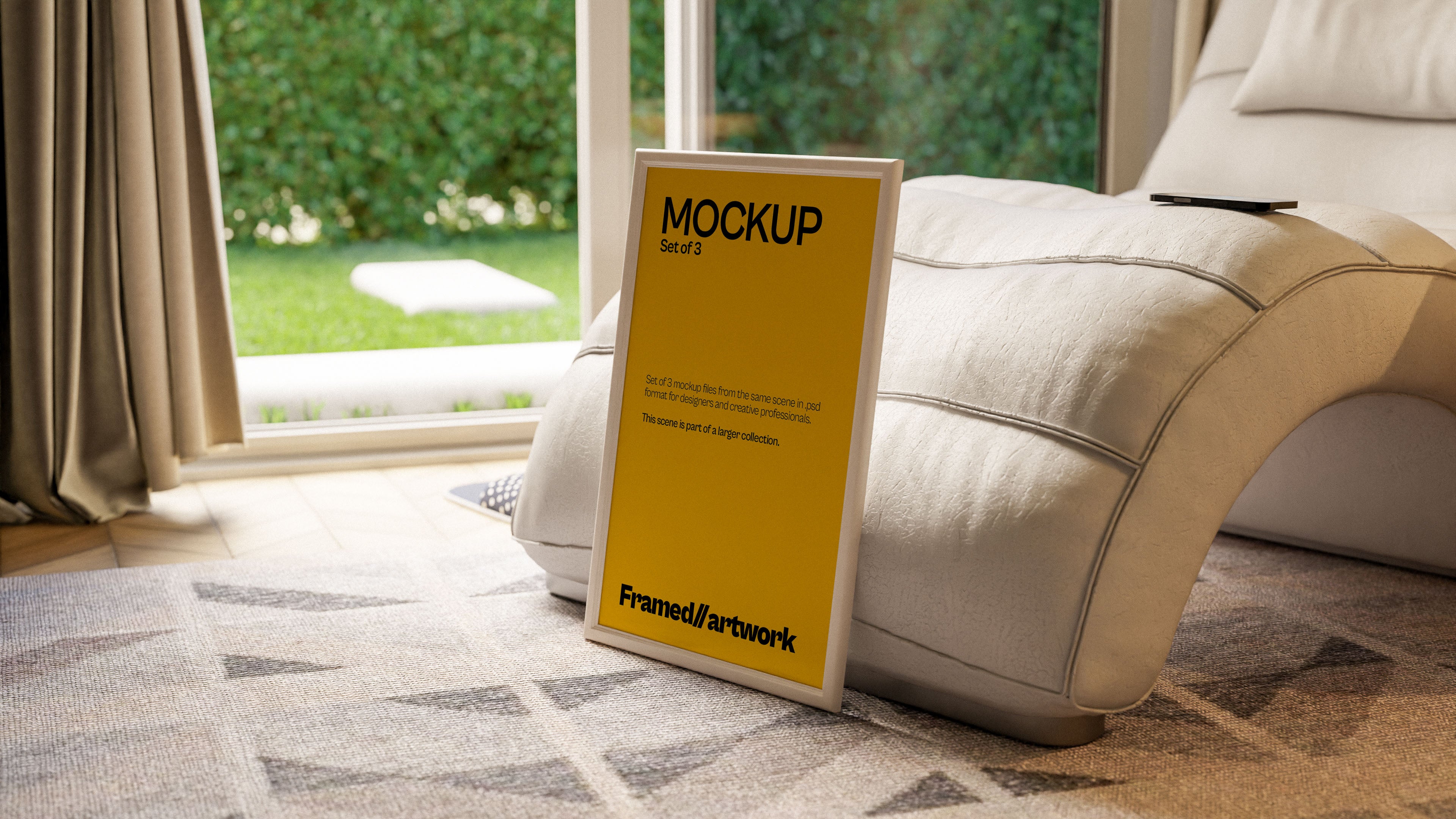 Framed Artwork Mockup Bundle – Verdant Collection (3 PSD)