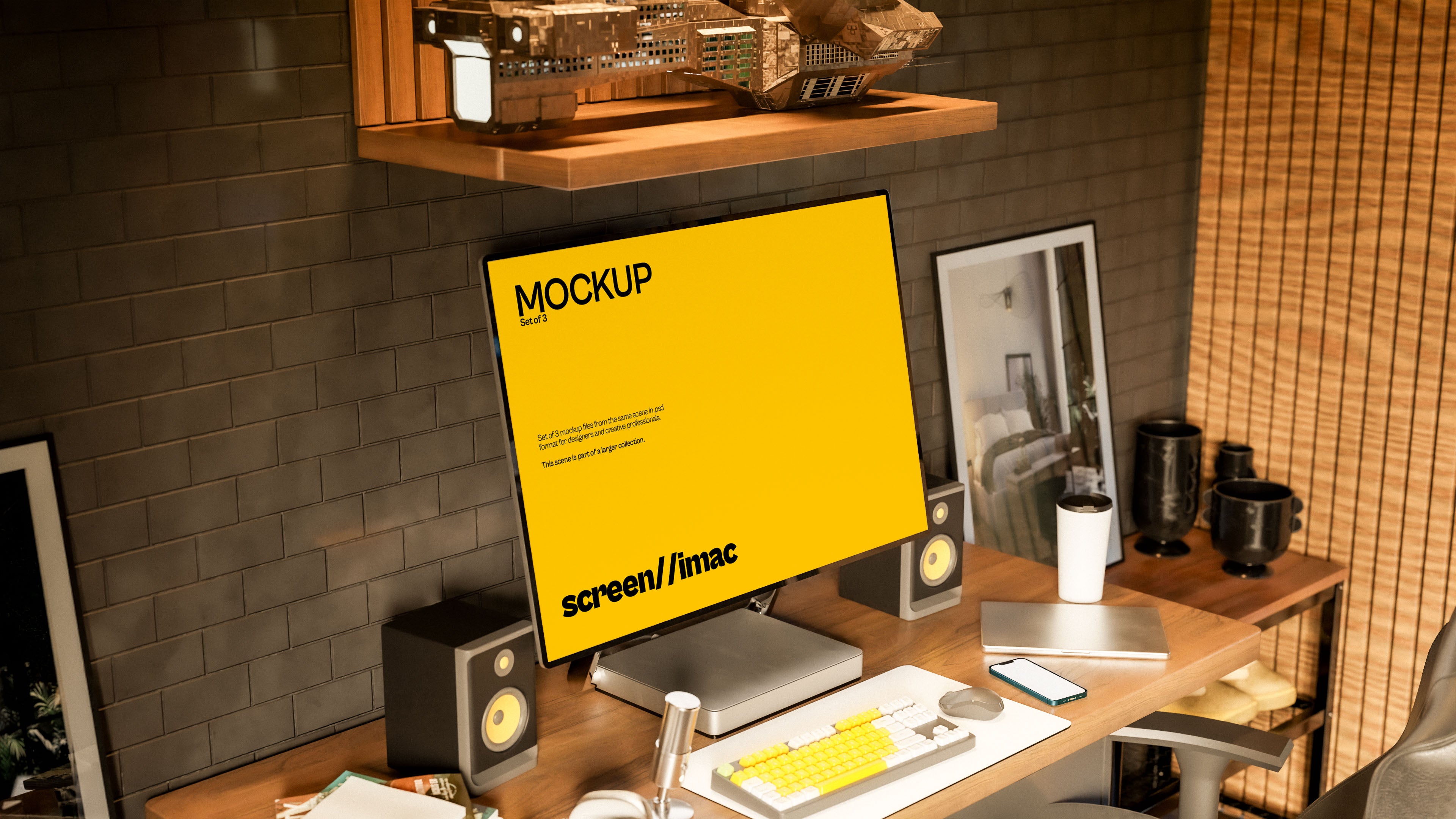 iMac Screen Mockup Bundle – Starbound Collection (3 PSD)