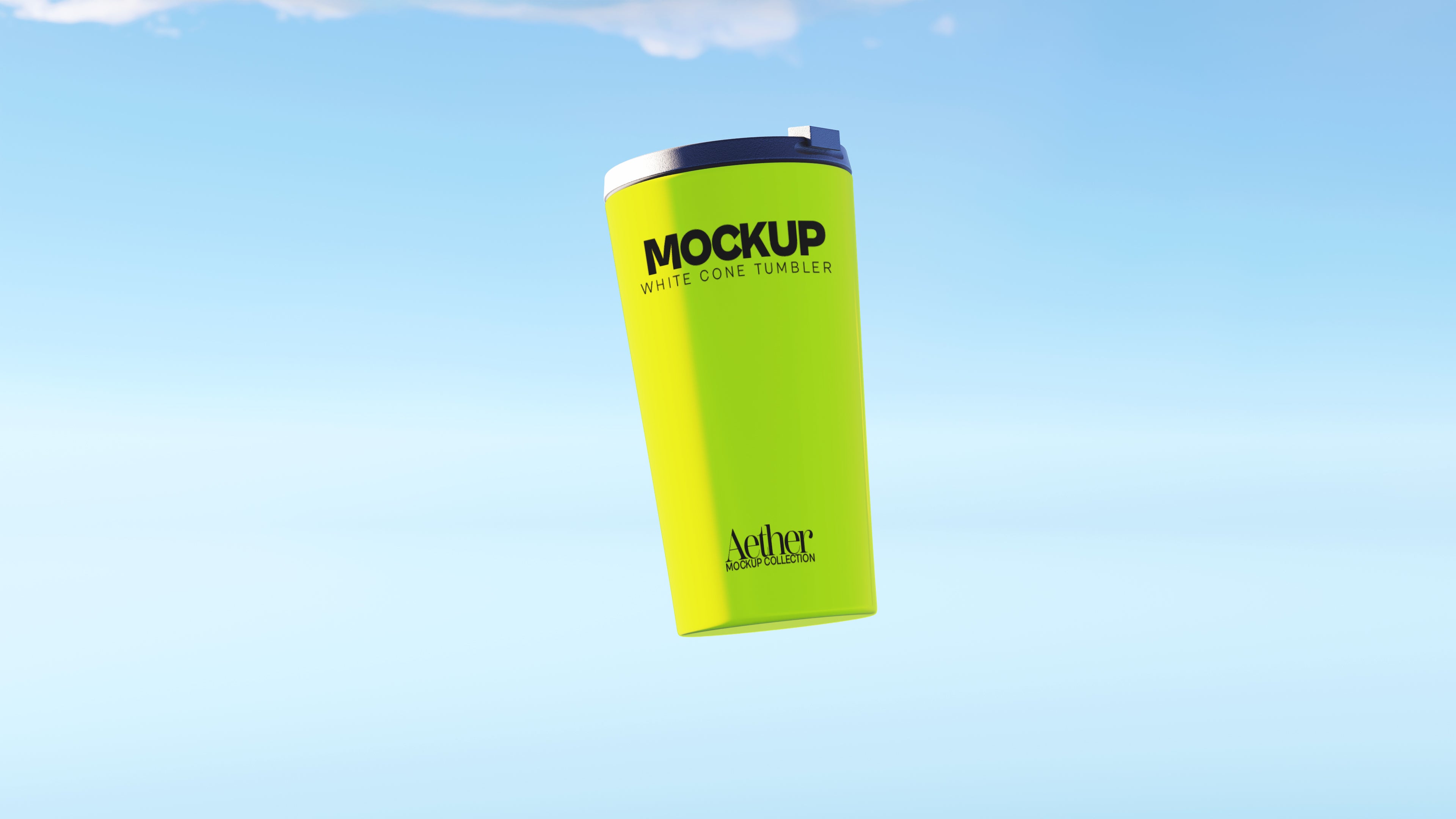 White Cone Tumbler Mockup Bundle – Aether Collection (3 PSD)