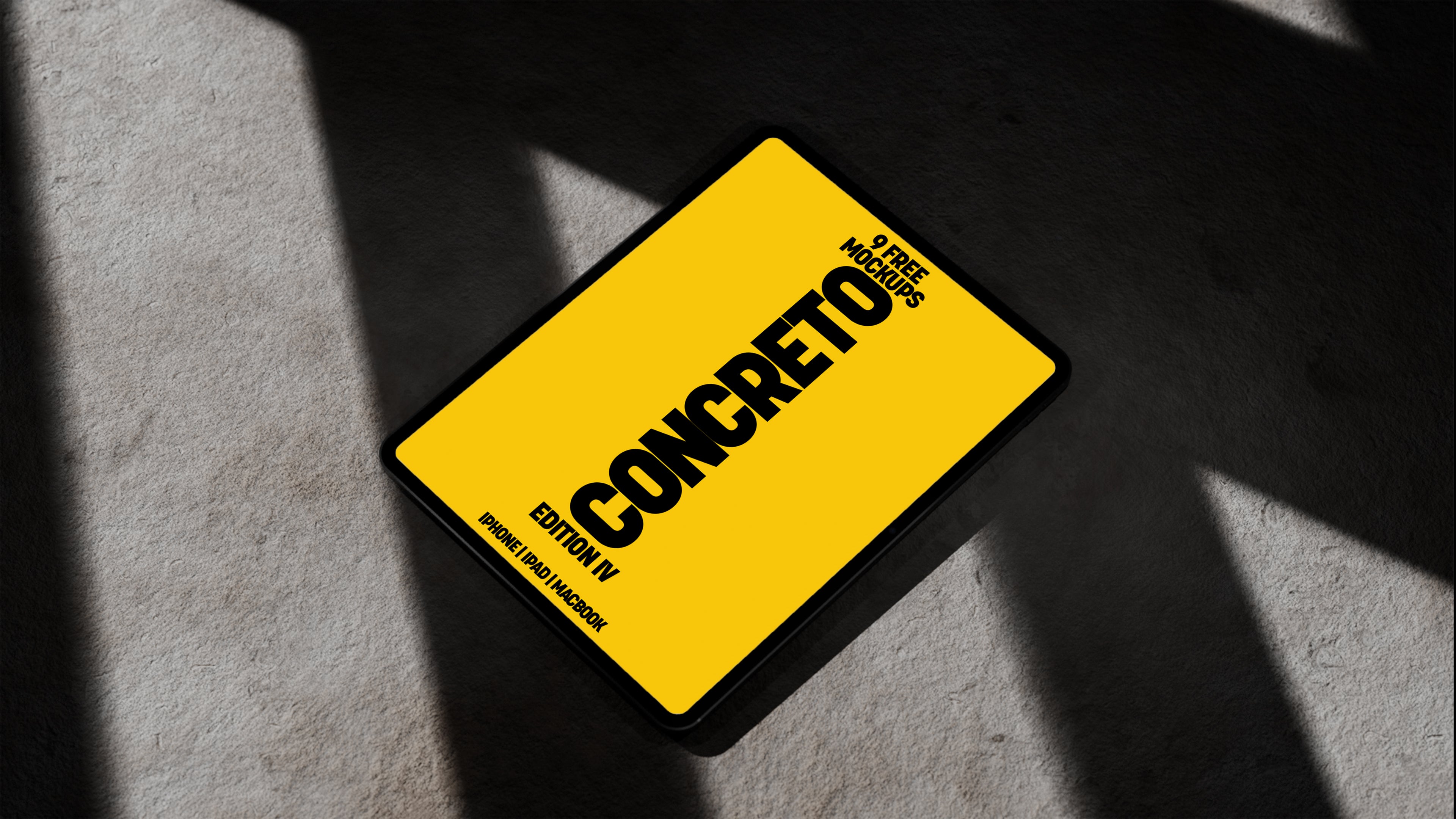 Free iPad Mockups – Concreto 4 Collection (3 PSDs)