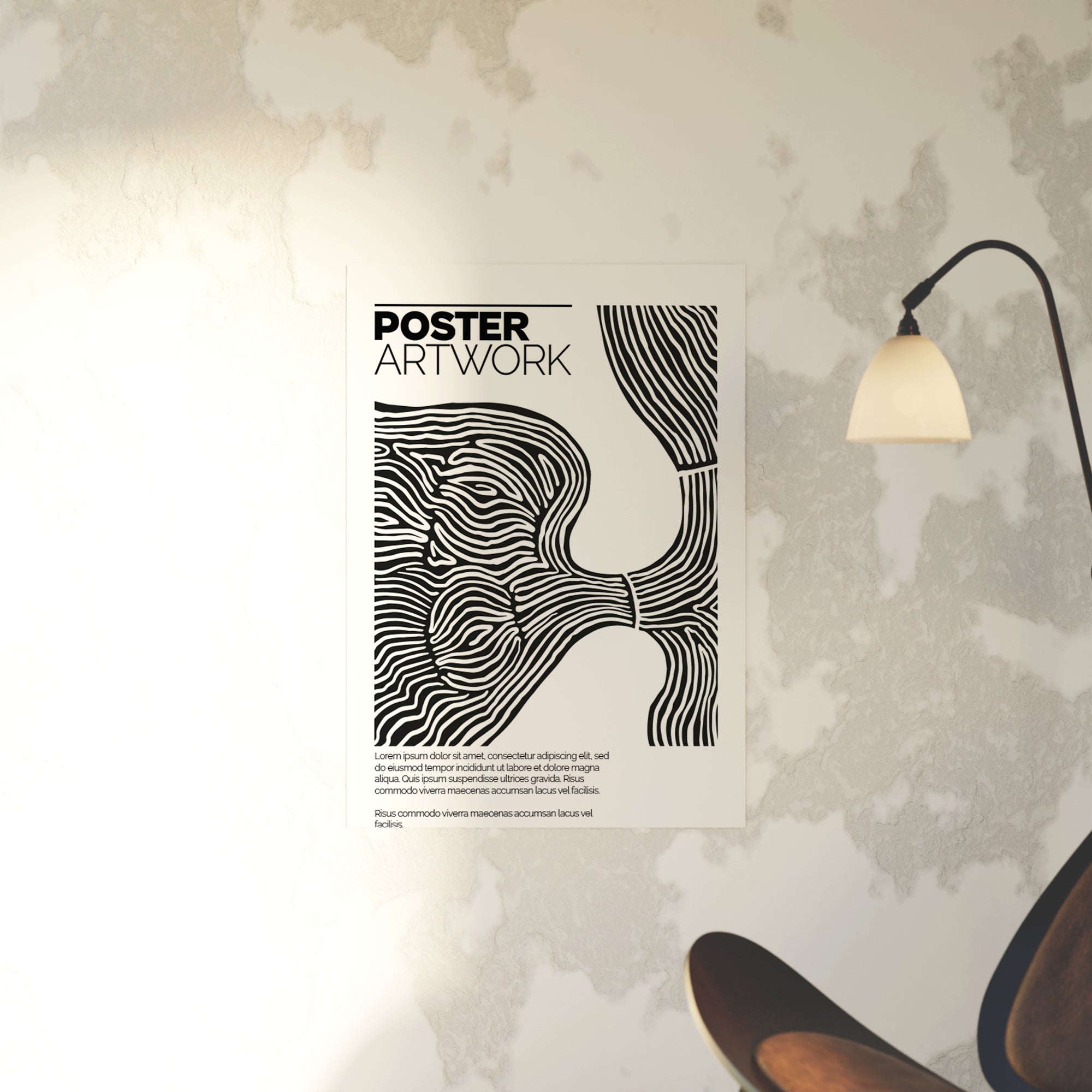 Luxury Poster Mockup Bundle – 4 Minimal PSDs with Stylish Sofa & Contemporary Wall