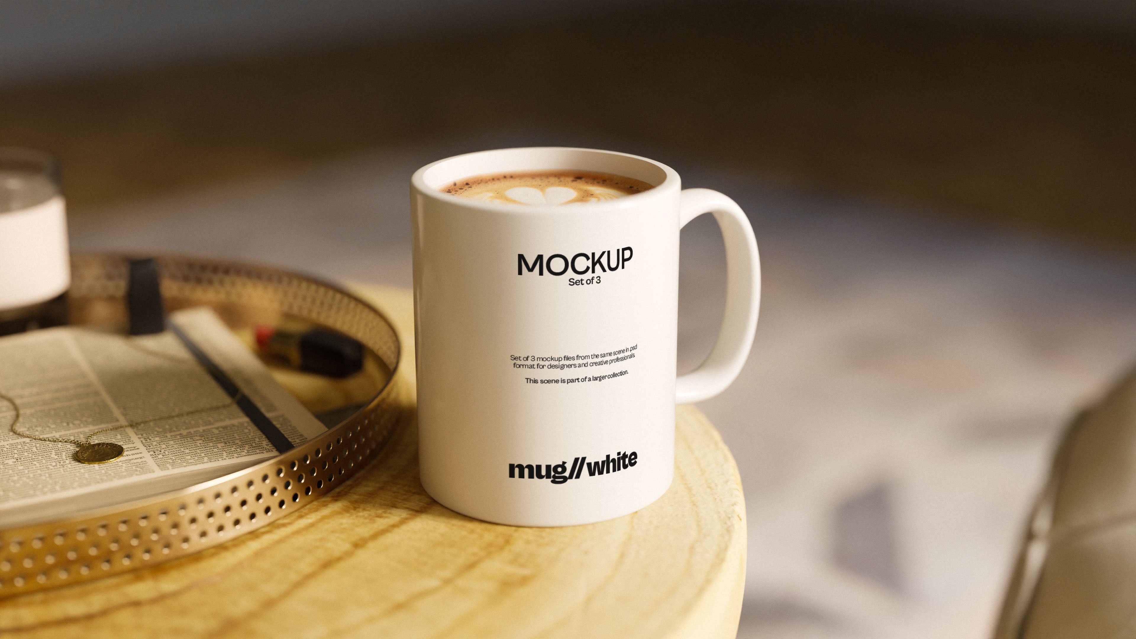 11oz White Sublimation Coffee Mug Mockup Bundle – Verdant Collection (3 PSD)