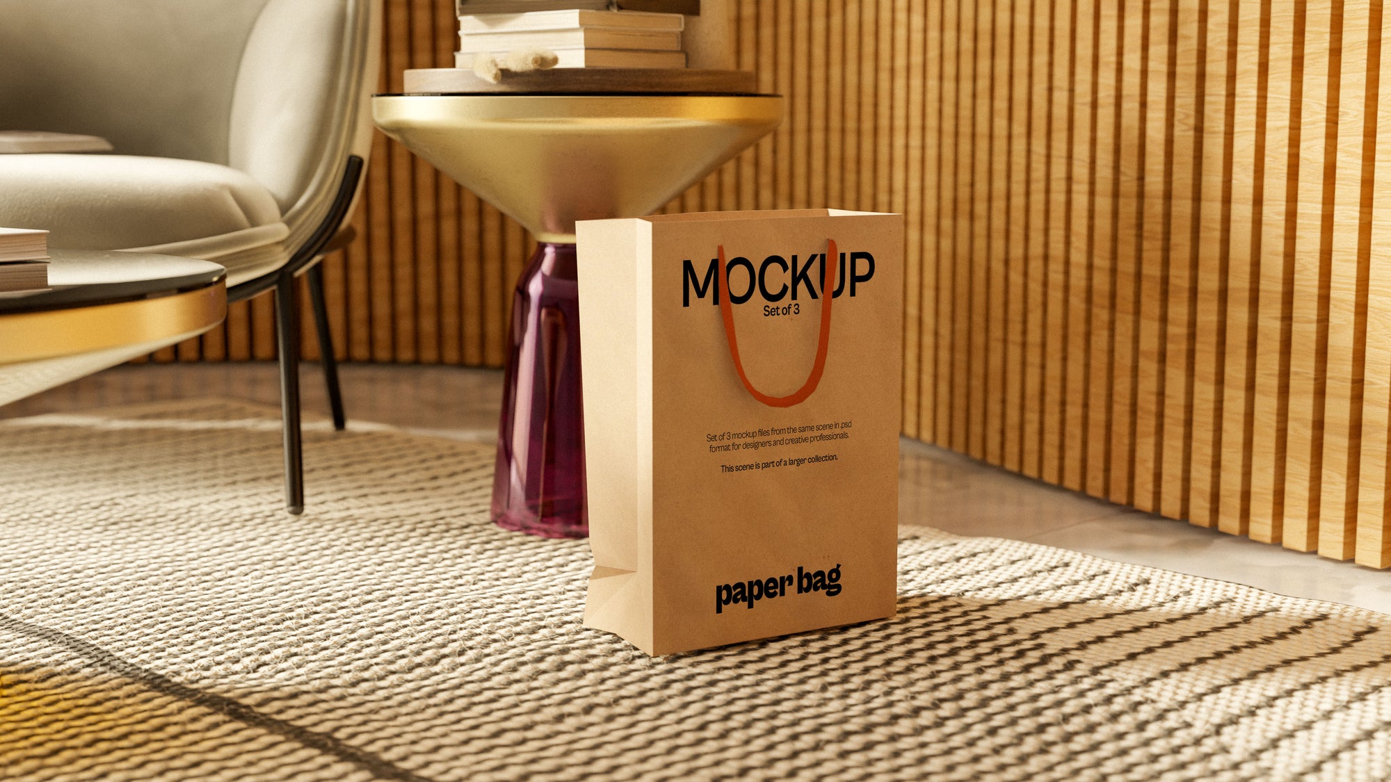 Brown Paper Bag Mockup Bundle – Halcyon Collection (3 PSD)