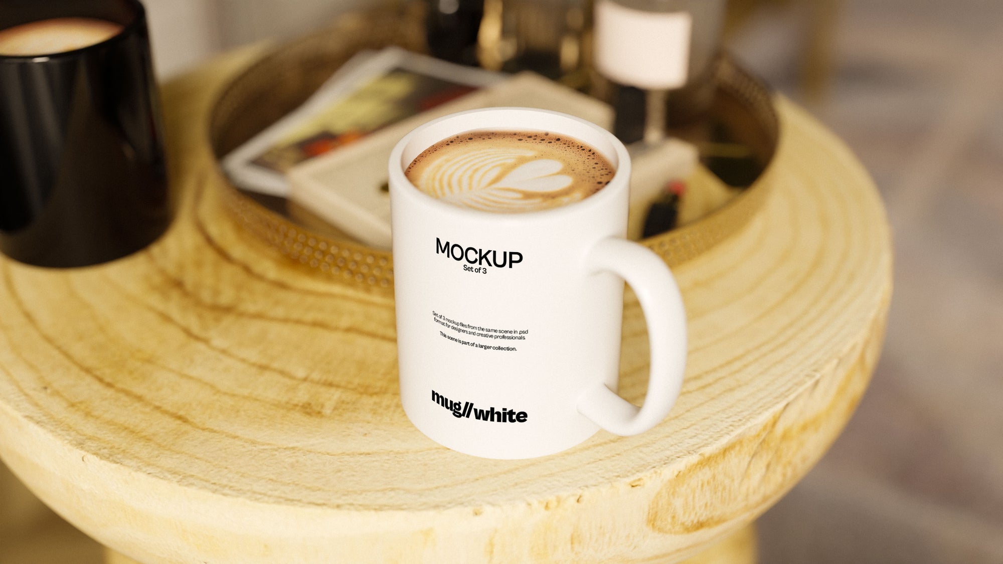 11oz White Sublimation Coffee Mug Mockup Bundle – Verdant Collection (3 PSD)