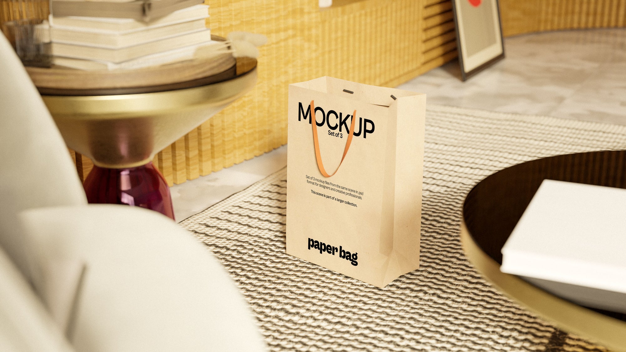 Brown Paper Bag Mockup Bundle – Halcyon Collection (3 PSD)