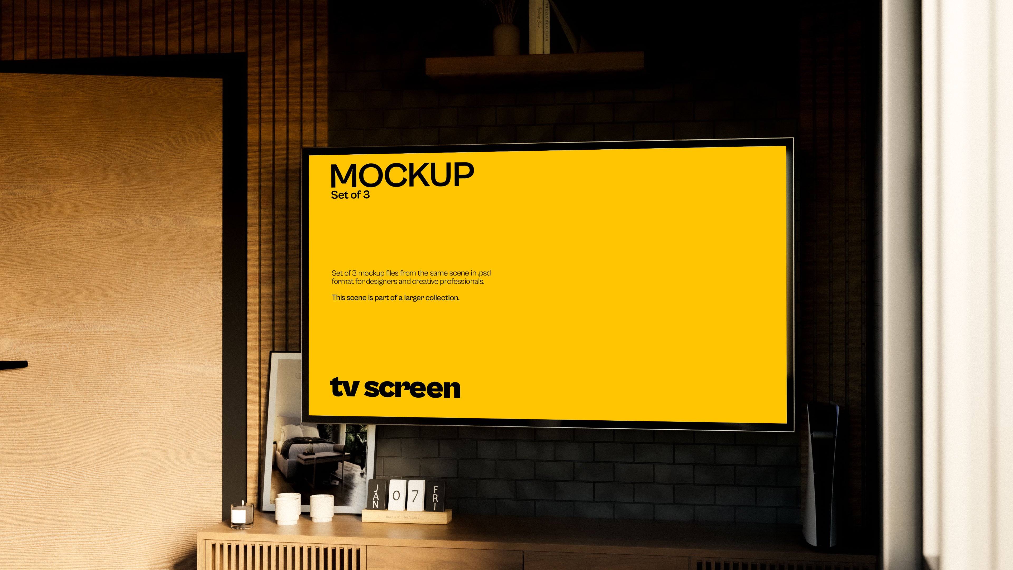Television Screen Mockup Bundle – Starbound Collection (3 PSD)