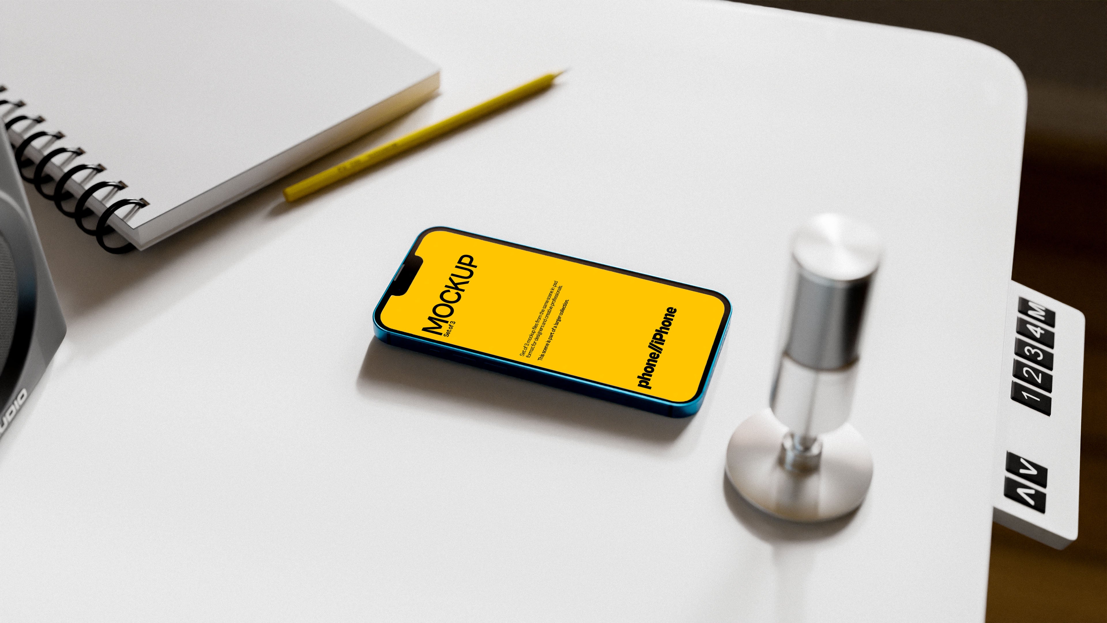 iPhone Screen Mockup Bundle – 3 PSDs in Relaxed Interior Scene