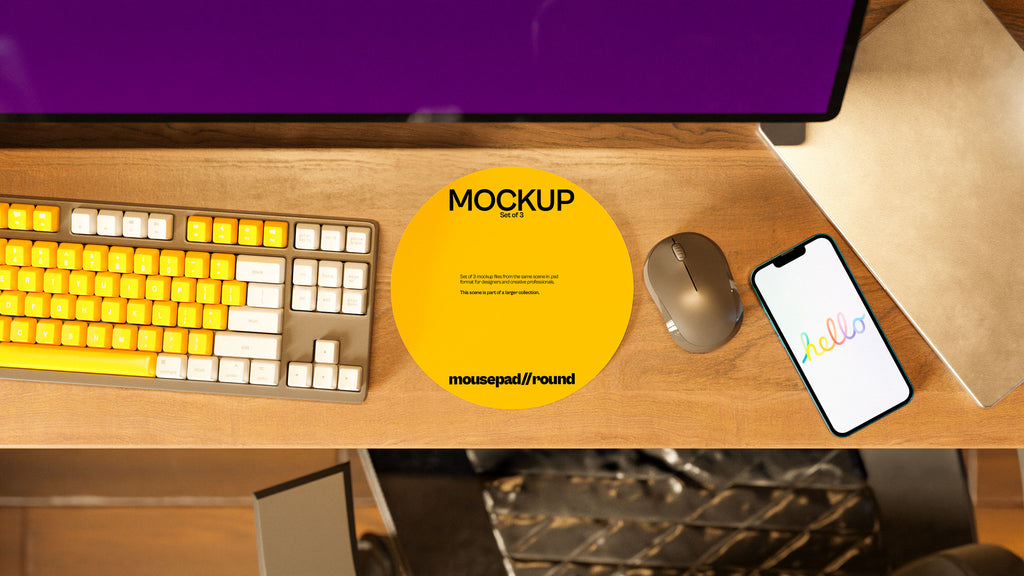 Round Mousepad Mockup Bundle – Starbound Collection (3 PSD)