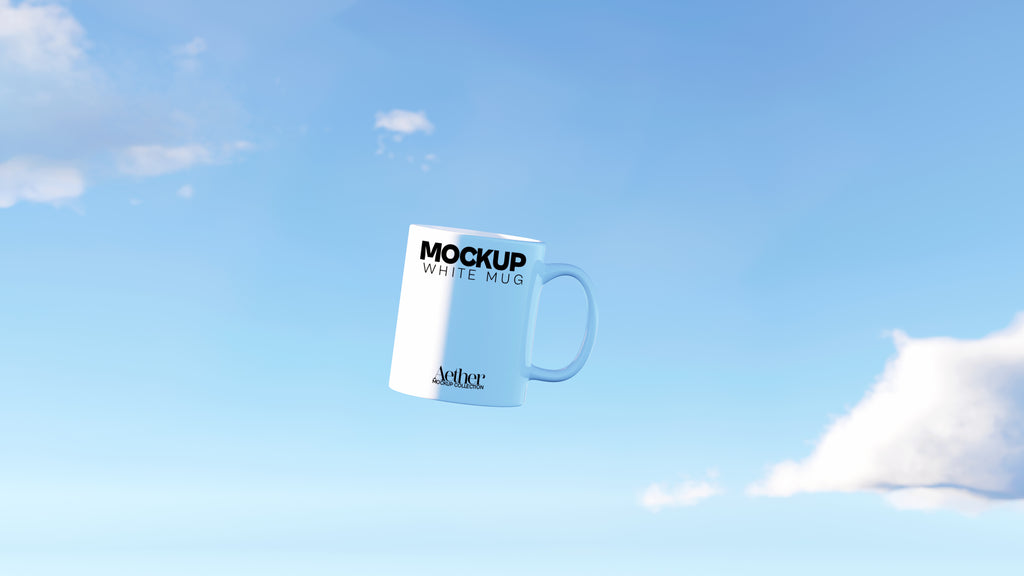 11oz White Sublimation Coffee Mug Mockup Bundle – Aether Collection (3 PSD)
