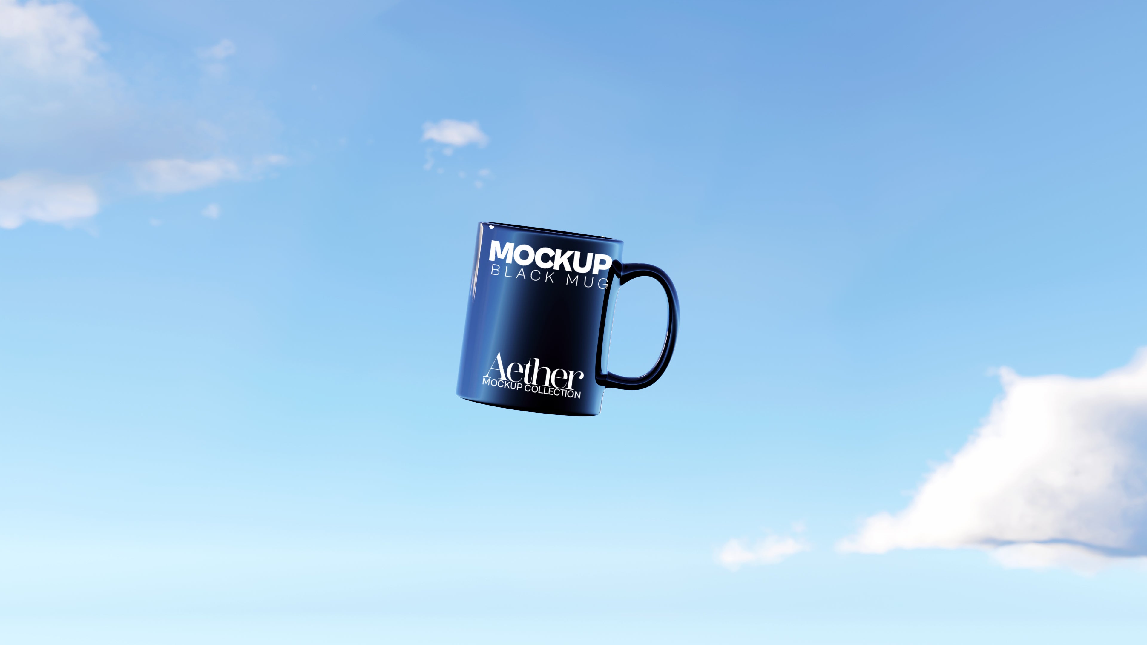 Black Mug Mockup Bundle – Aether Collection (4 PSD)