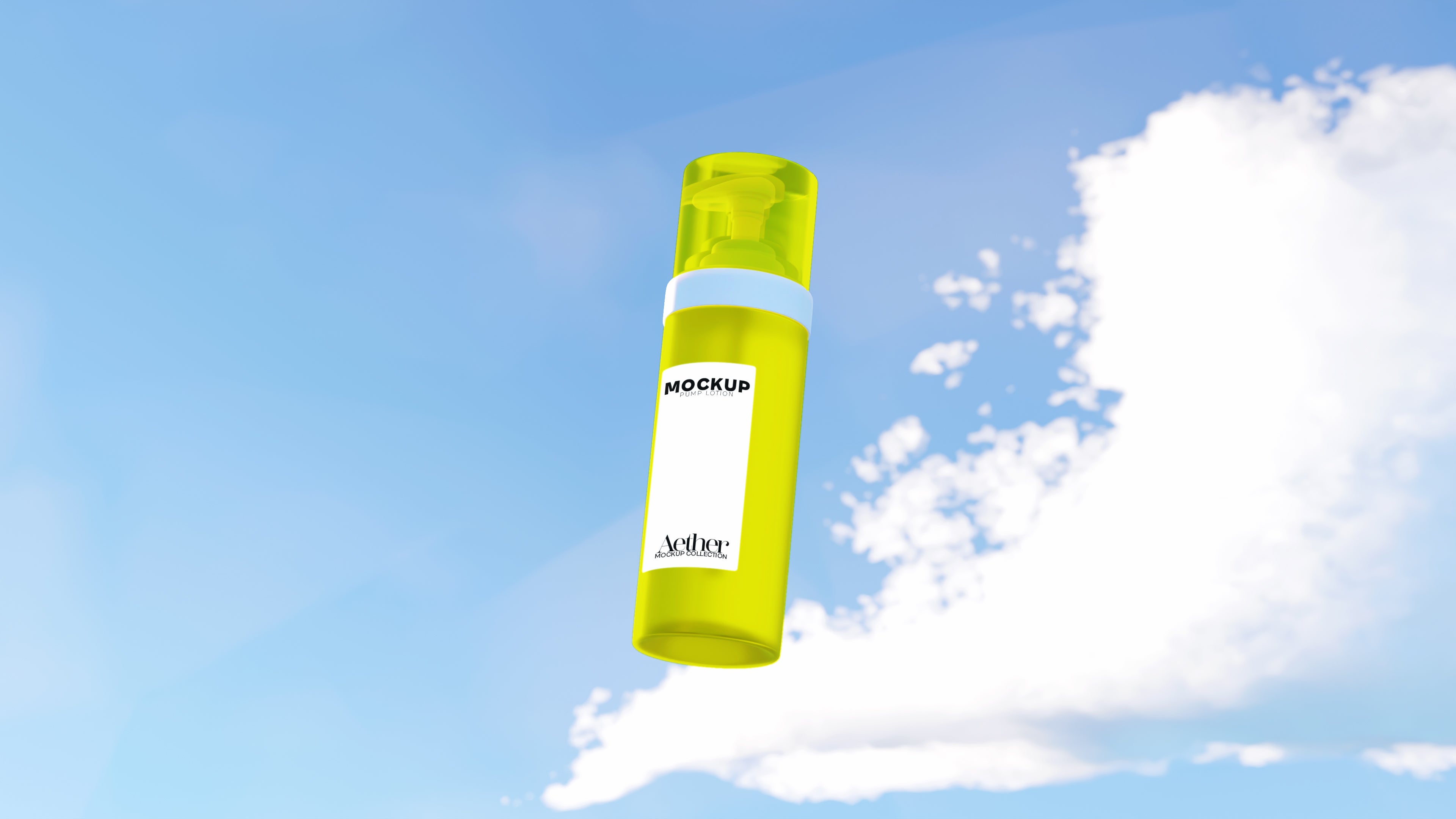Lotion Pump Bottle Mockup Bundle – Aether Collection (3 PSD)
