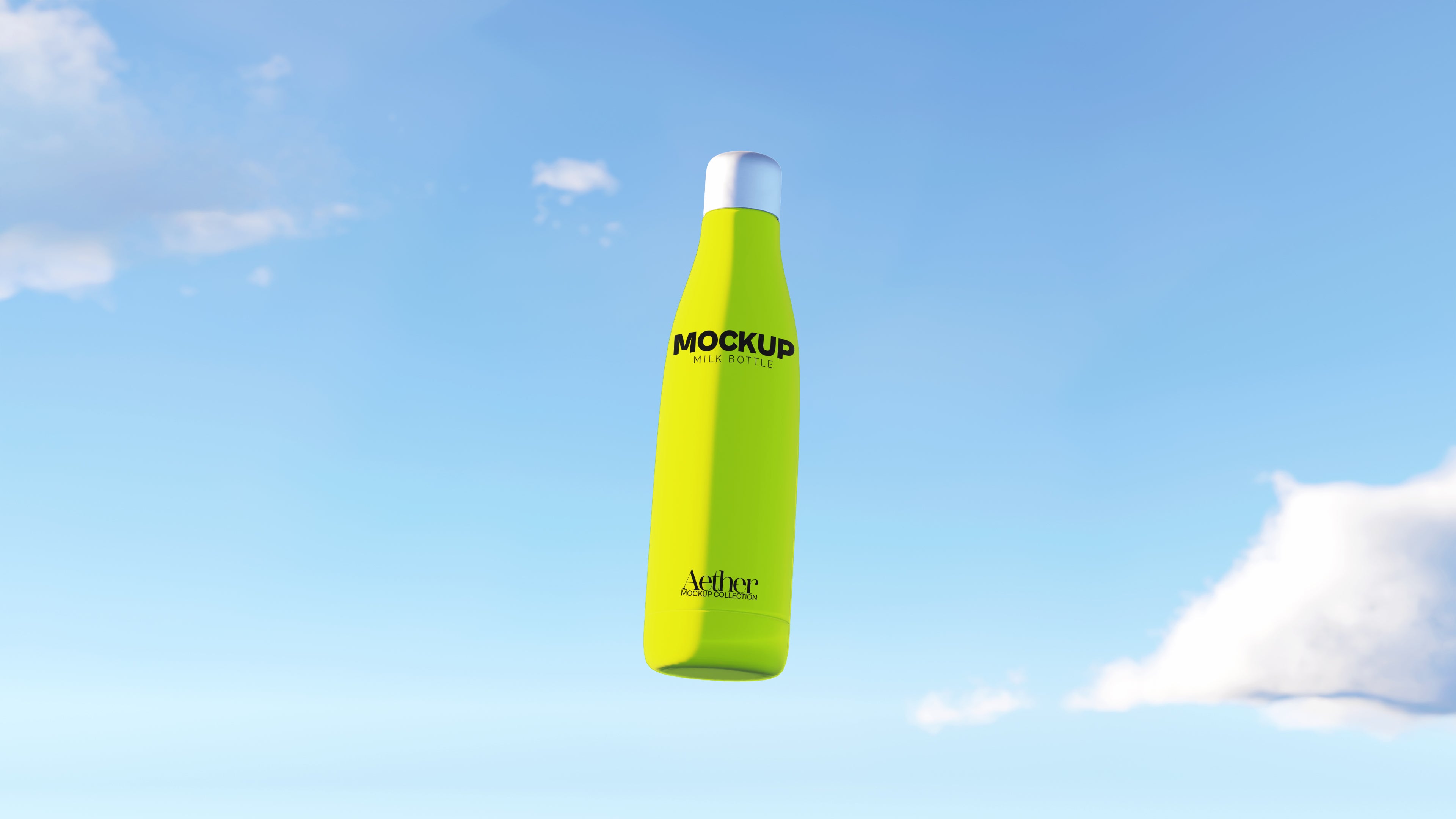 Milk Bottle Tumbler Mockup Bundle – Aether Collection (3 PSD)