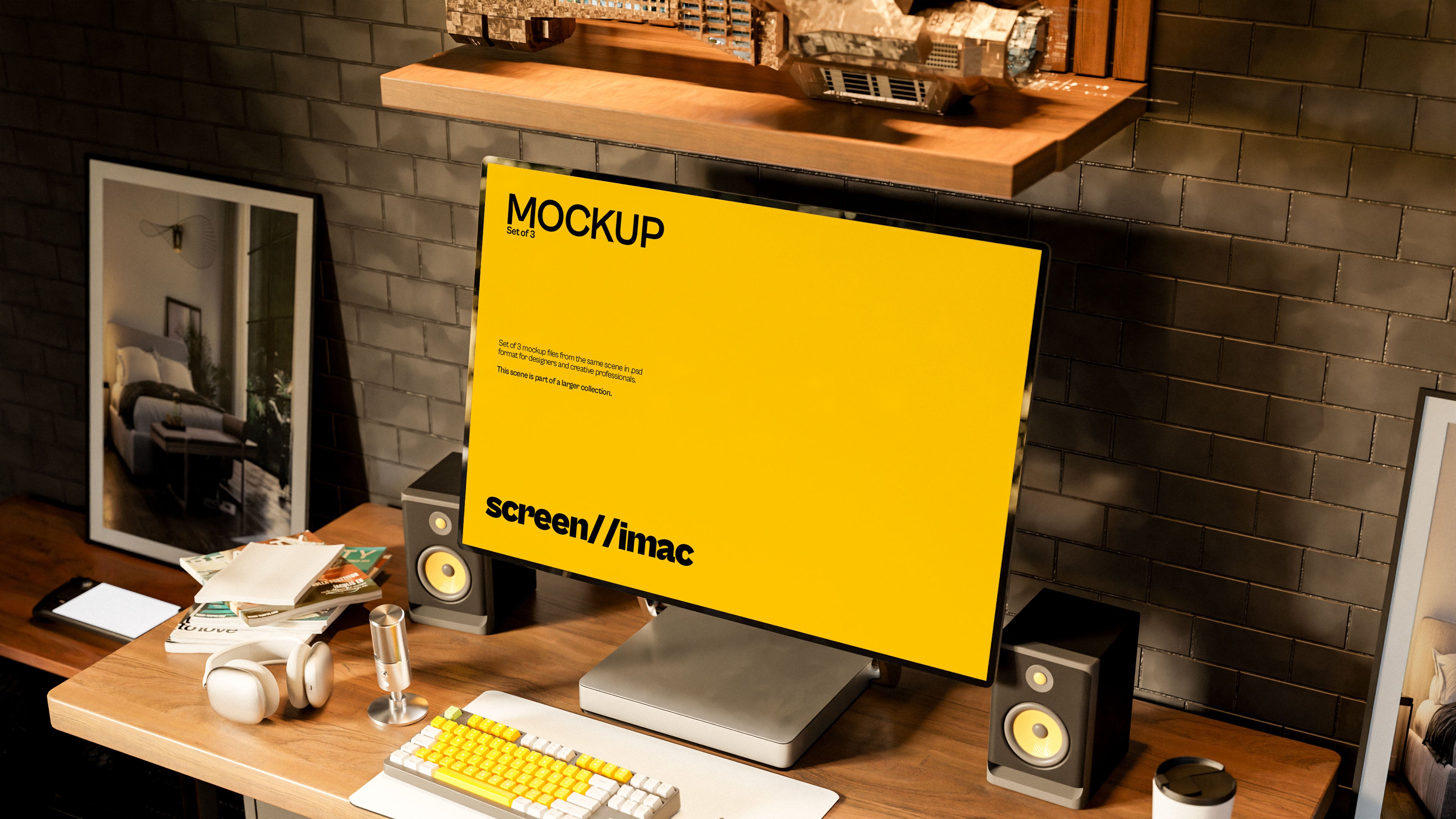 iMac Screen Mockup Bundle – Starbound Collection (3 PSD)