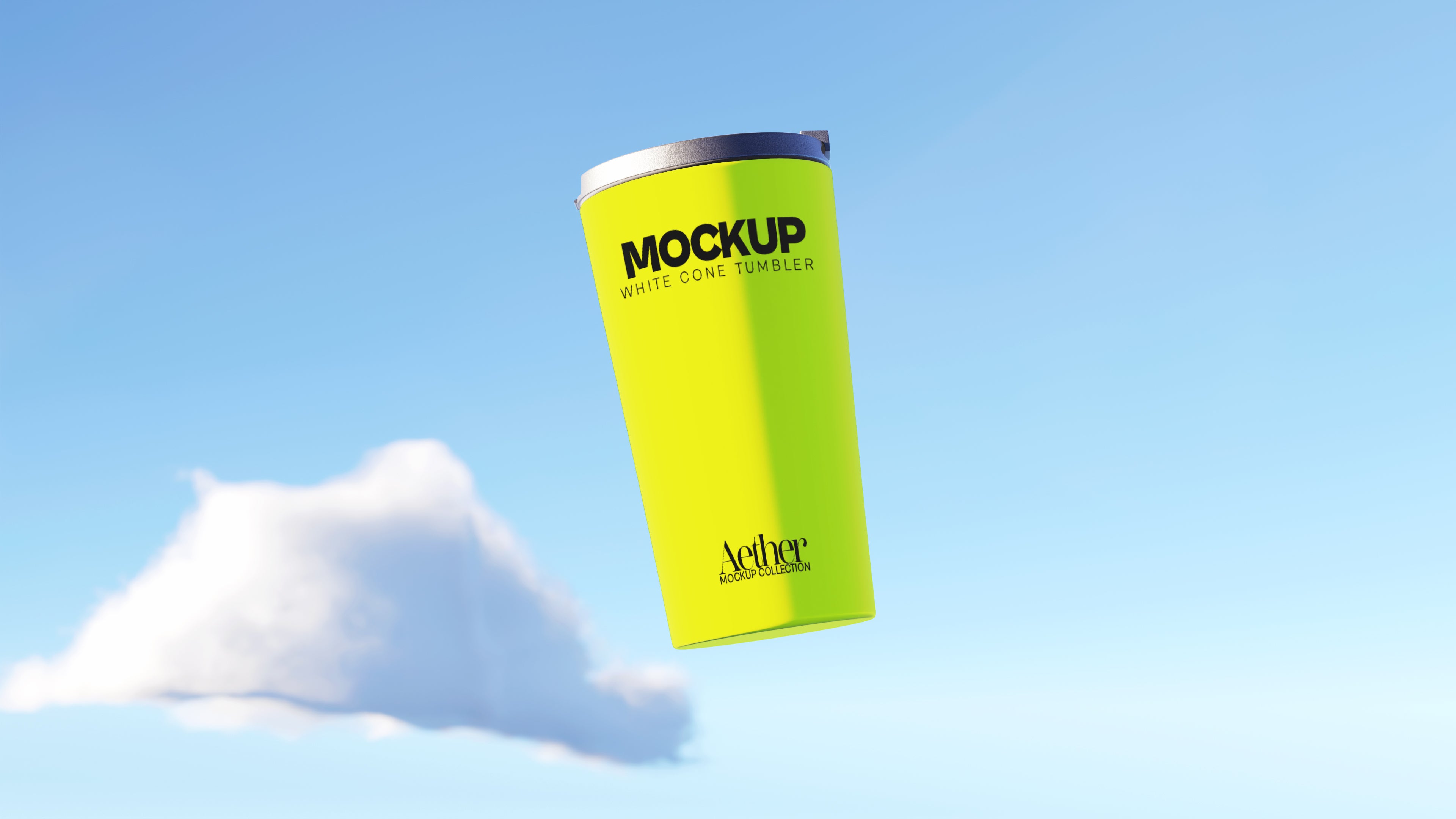 White Cone Tumbler Mockup Bundle – Aether Collection (3 PSD)