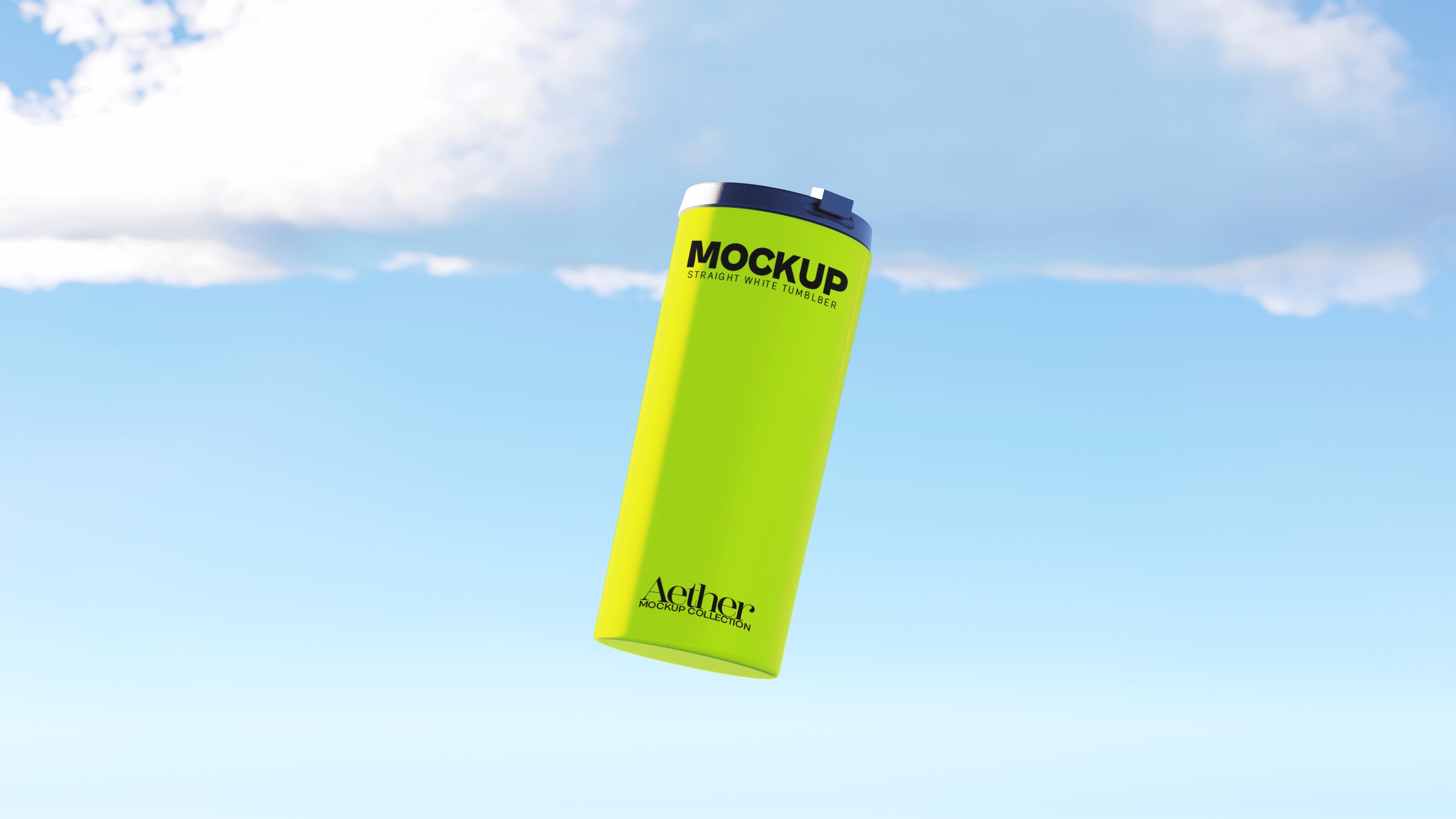 Straight White Tumbler Mockup Bundle – Aether Collection (3 PSD)