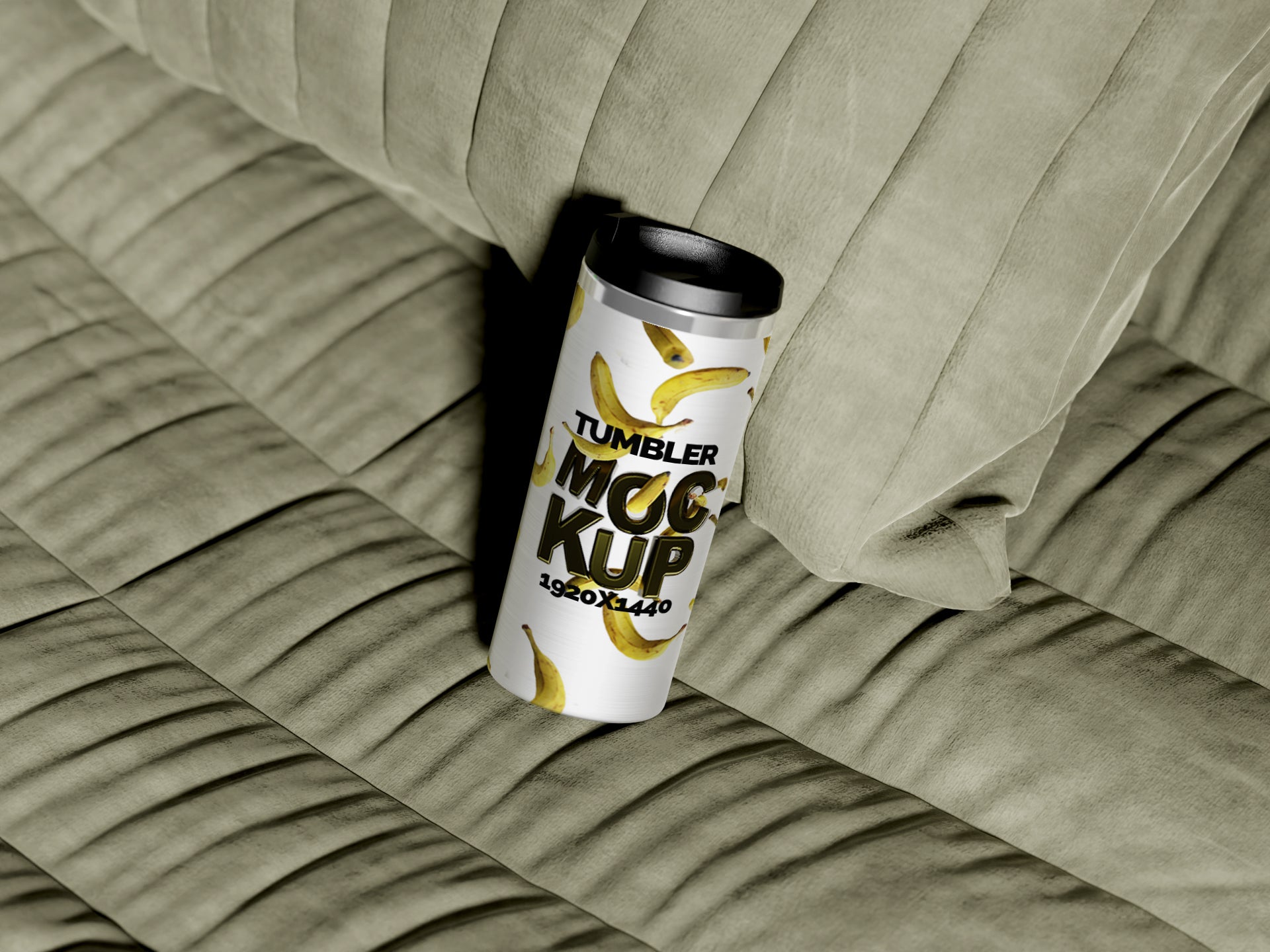 Straight Shaped Silver Sublimation Tumbler Mockup Bundle – 6 PSDs on Sofa | Crest Collection
