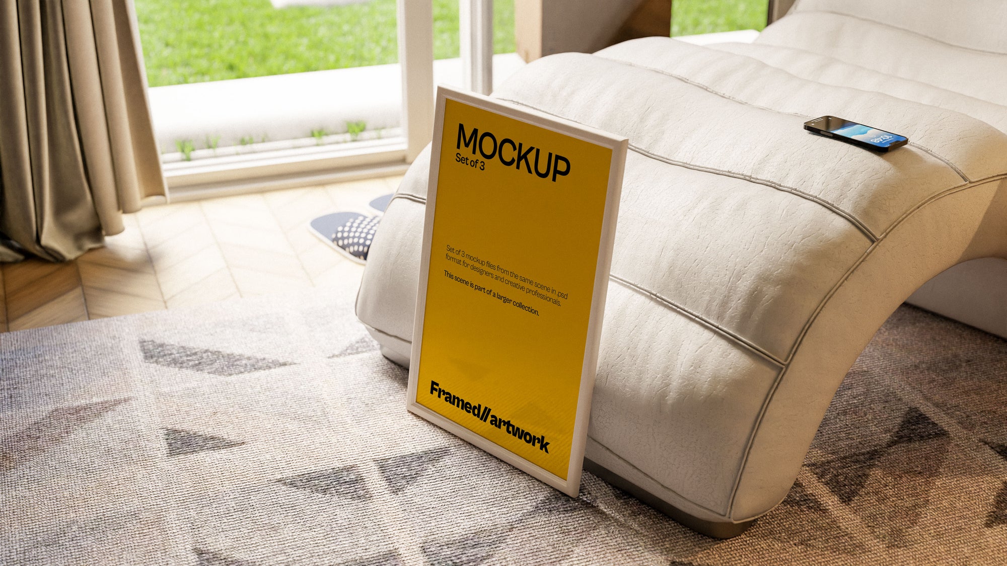 Framed Artwork Mockup Bundle – Verdant Collection (3 PSD)