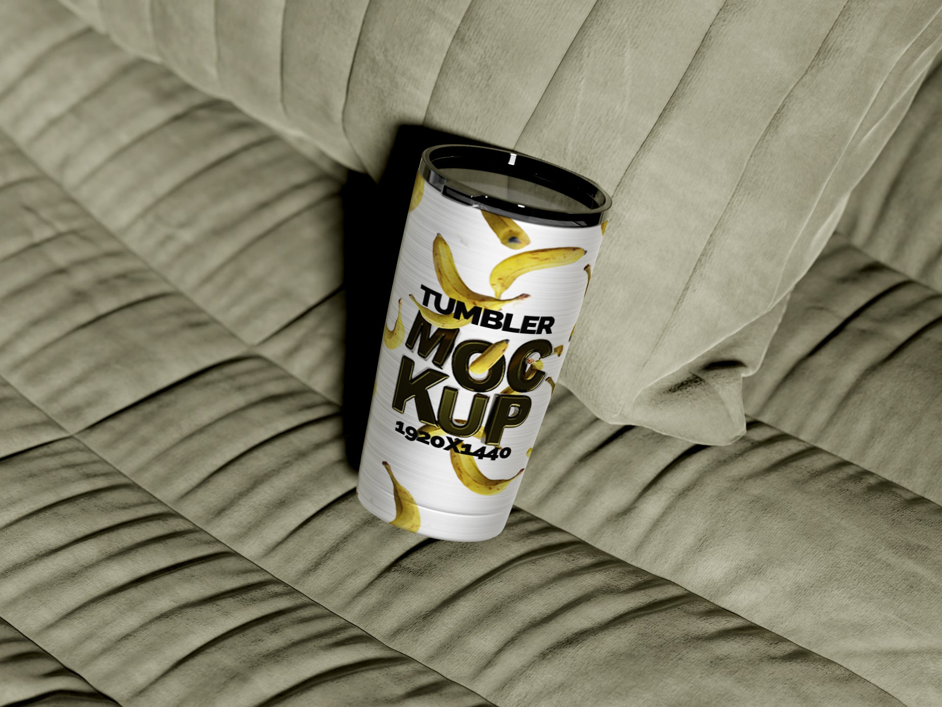 Cone Shaped Silver Sublimation Tumbler Mockup Bundle – 6 PSDs on Sofa | Crest Collection