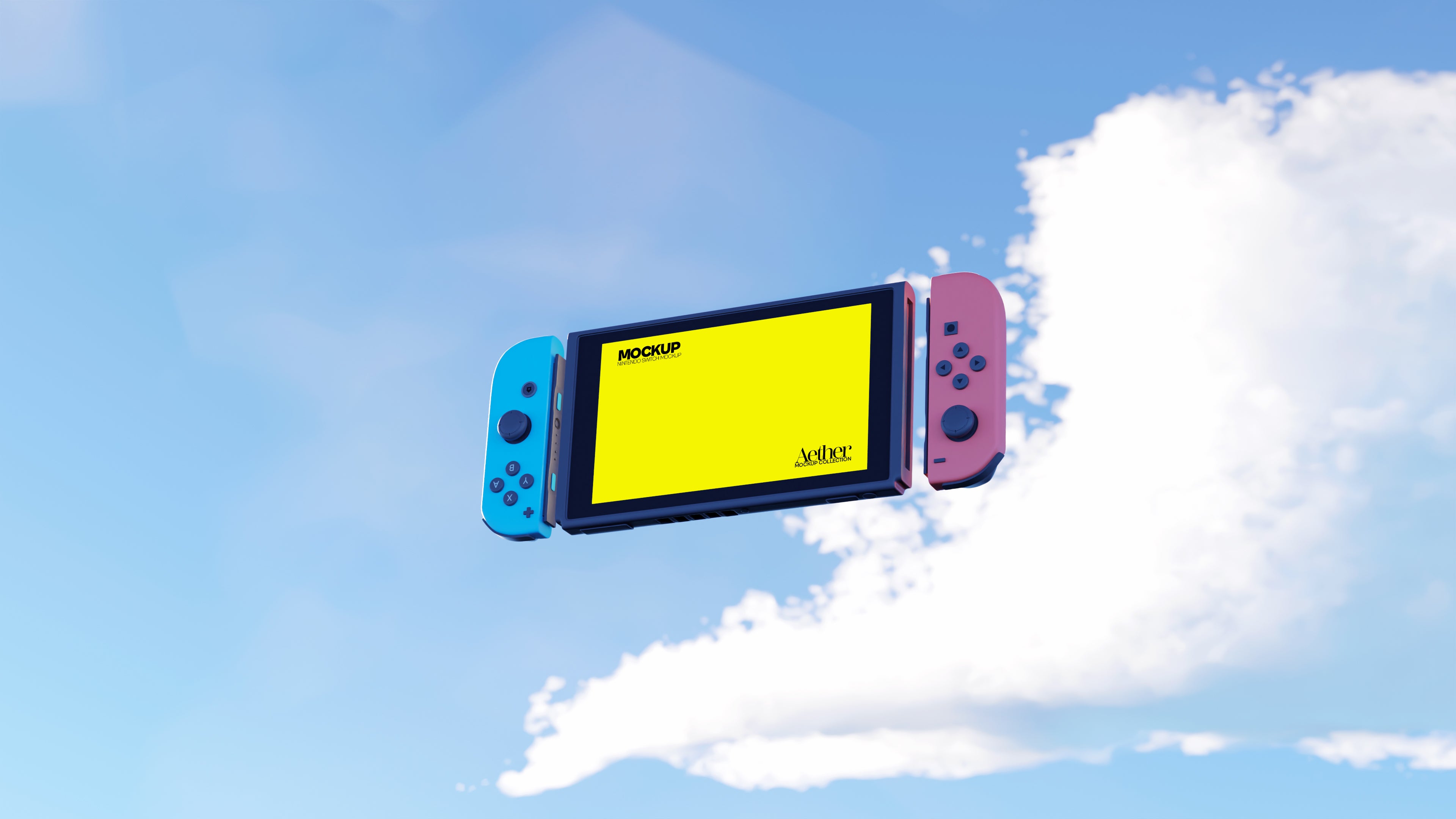 Nintendo Switch Screen Mockup Bundle – Aether Collection (3 PSD)