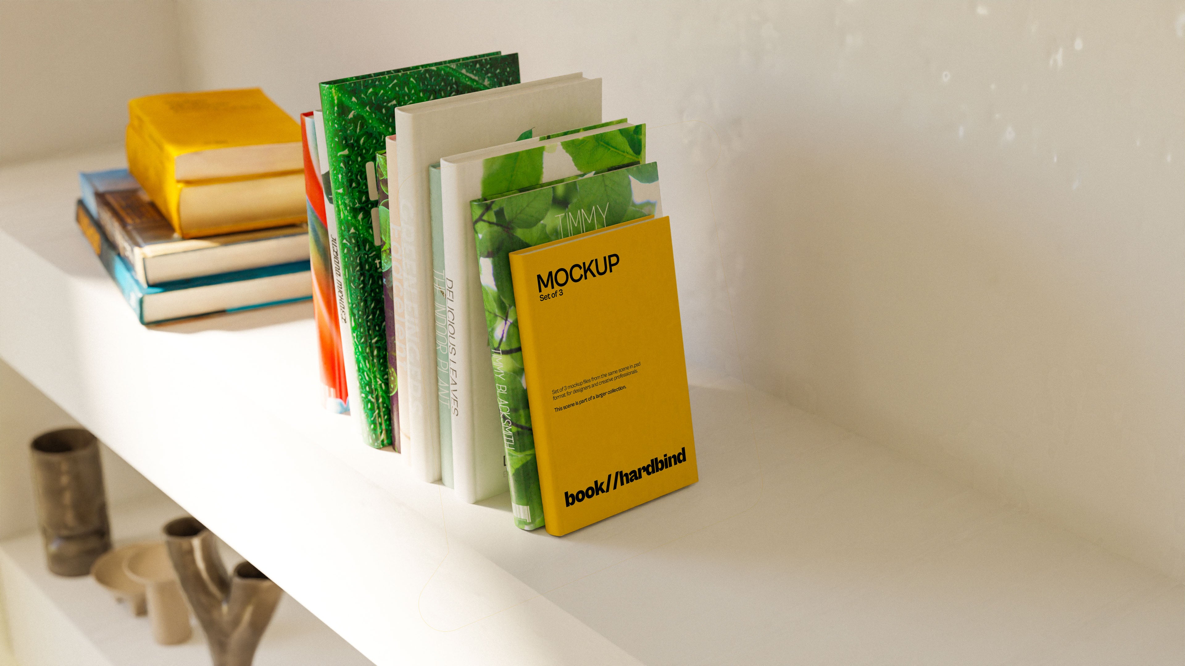 Book Cover Mockup Bundle – Mid Century Collection (3 PSD)