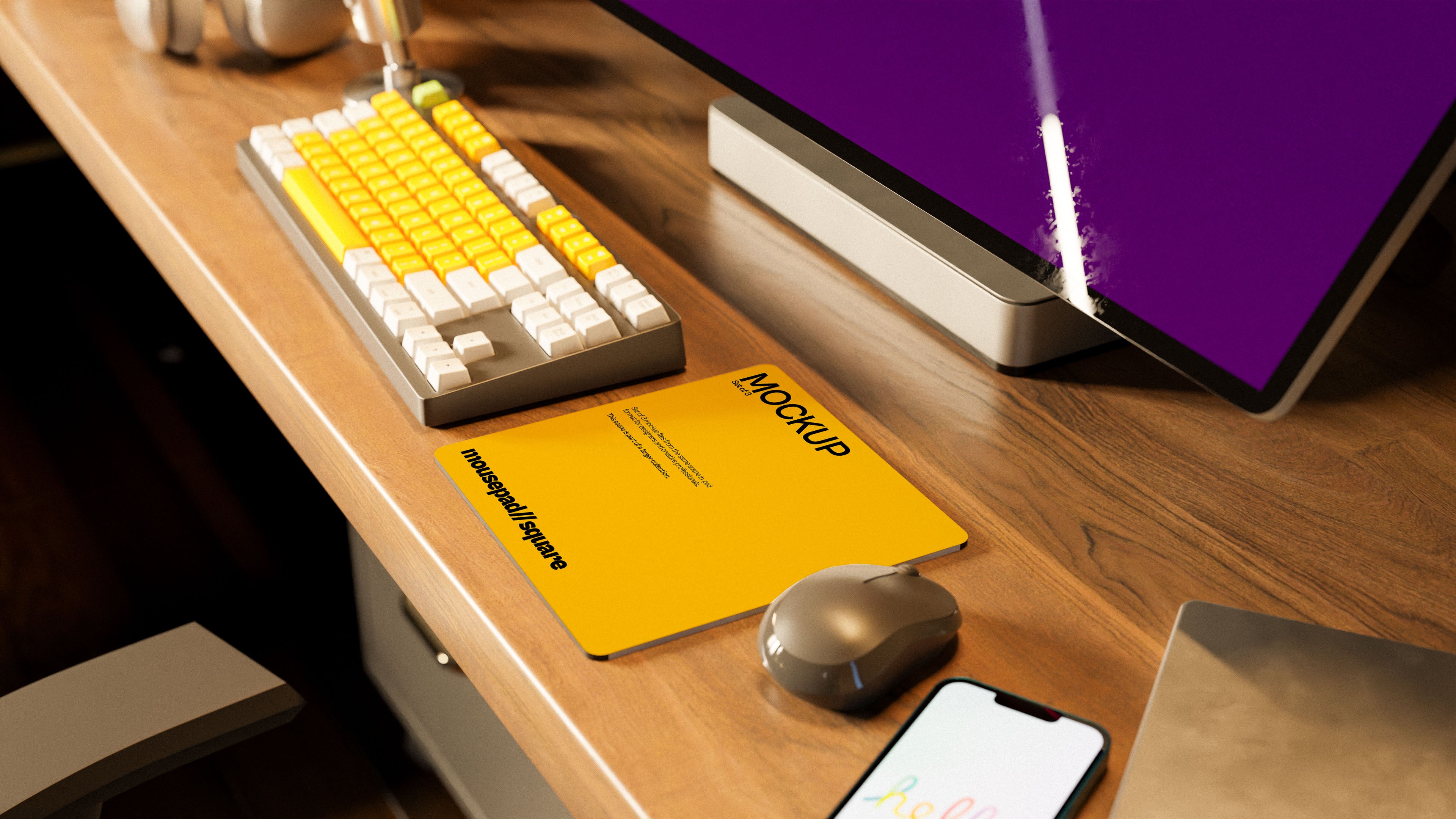 Square Mousepad Mockup Bundle – Starbound Collection (3 PSD)