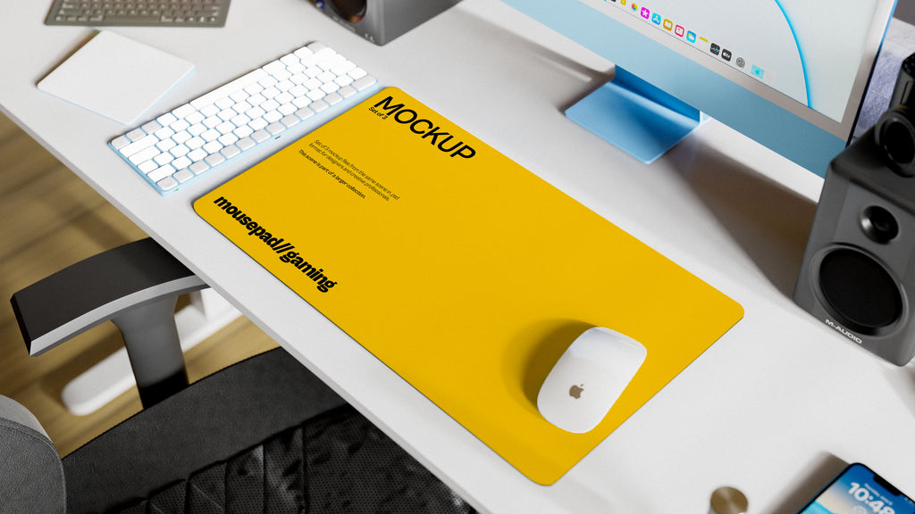 Long Gaming Mousepad Mockup Bundle – 3 PSDs in Warm Interior Scene