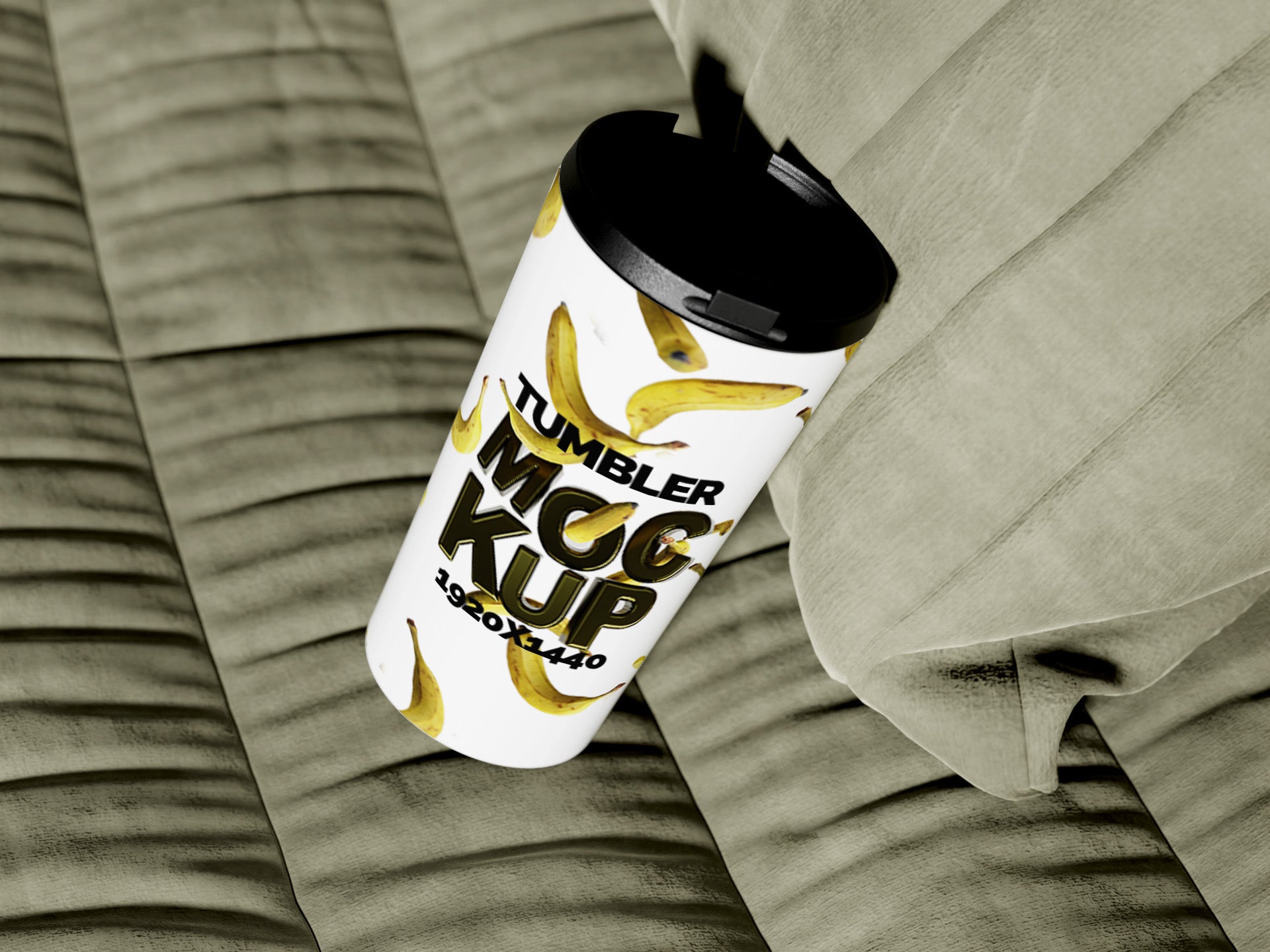 Cone Shaped White Sublimation Tumbler Mockup Bundle – 6 PSDs on Sofa | Crest Collection