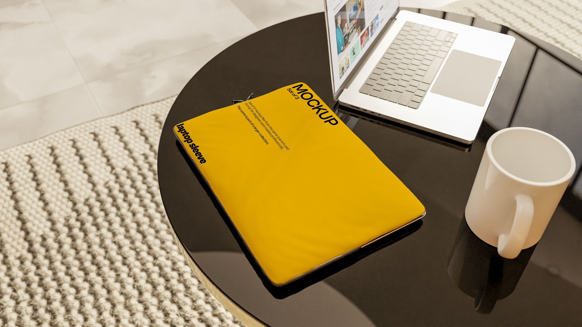 Sublimation Laptop Sleeve Mockup Bundle – Halcyon Collection (3 PSD)
