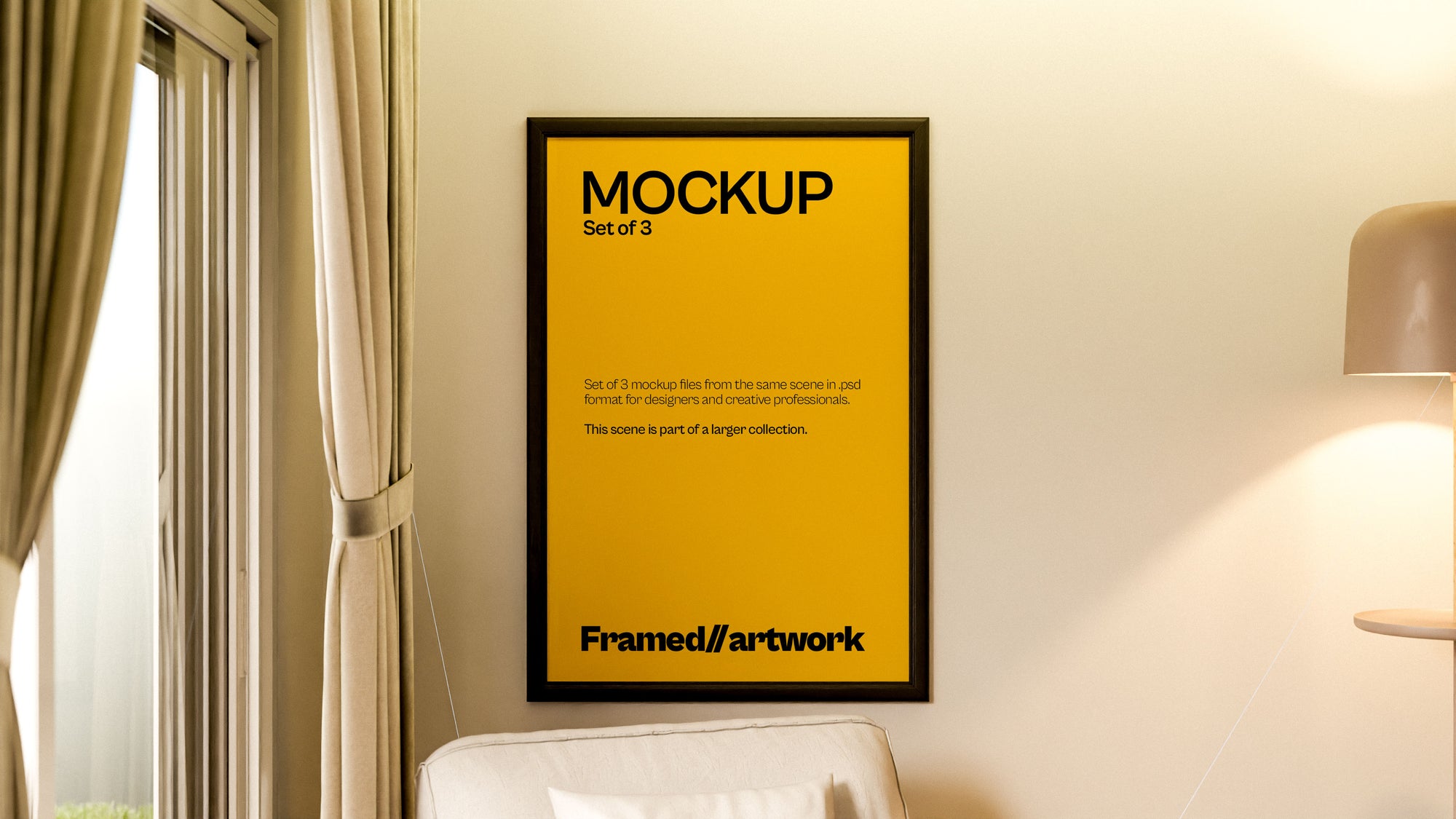 Framed Artwork Mockup Bundle – Verdant Collection (3 PSD)