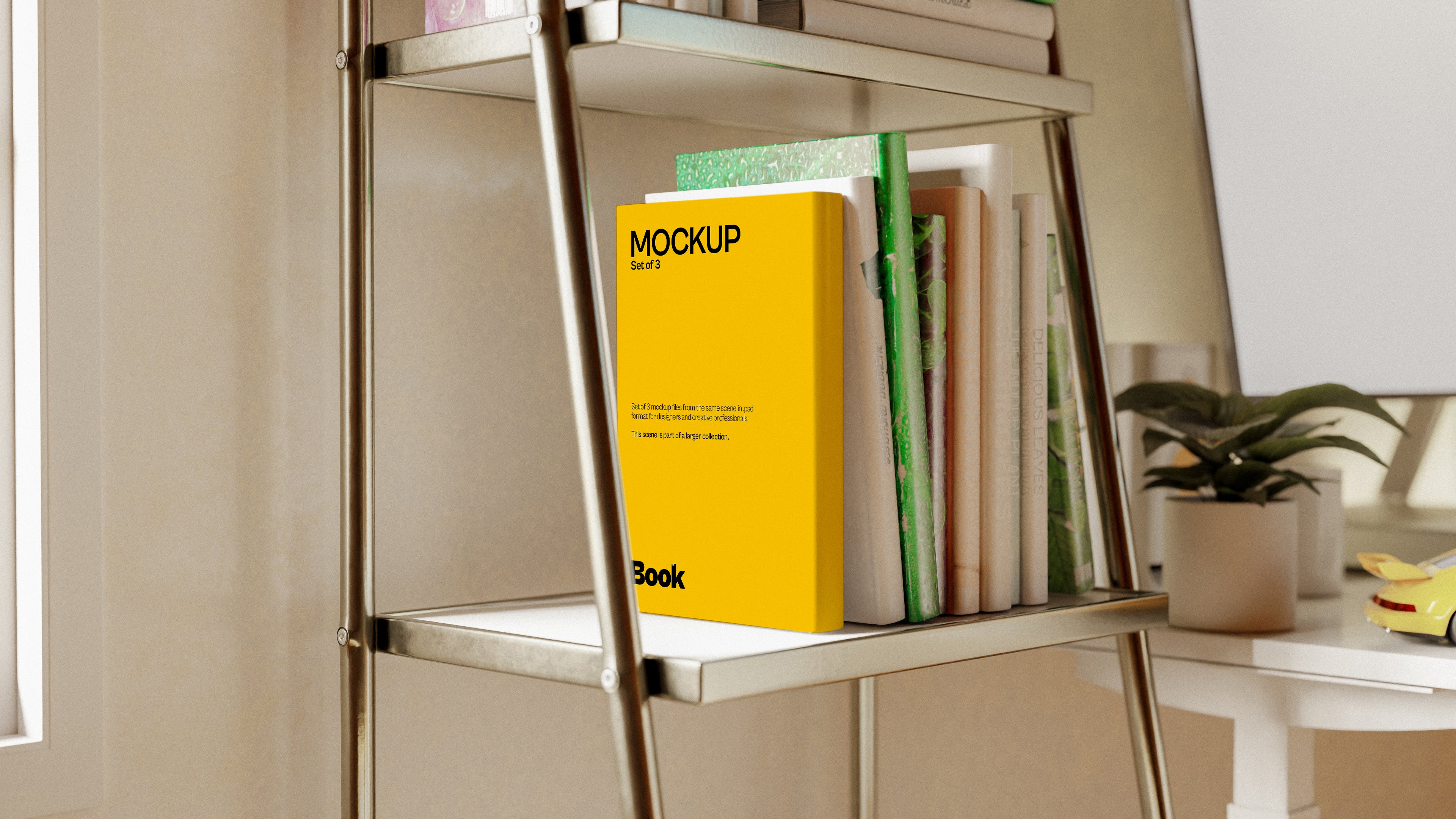 Book Cover Mockup Bundle – 3 PSDs in Dark Futuristic Scene | Surge Collection