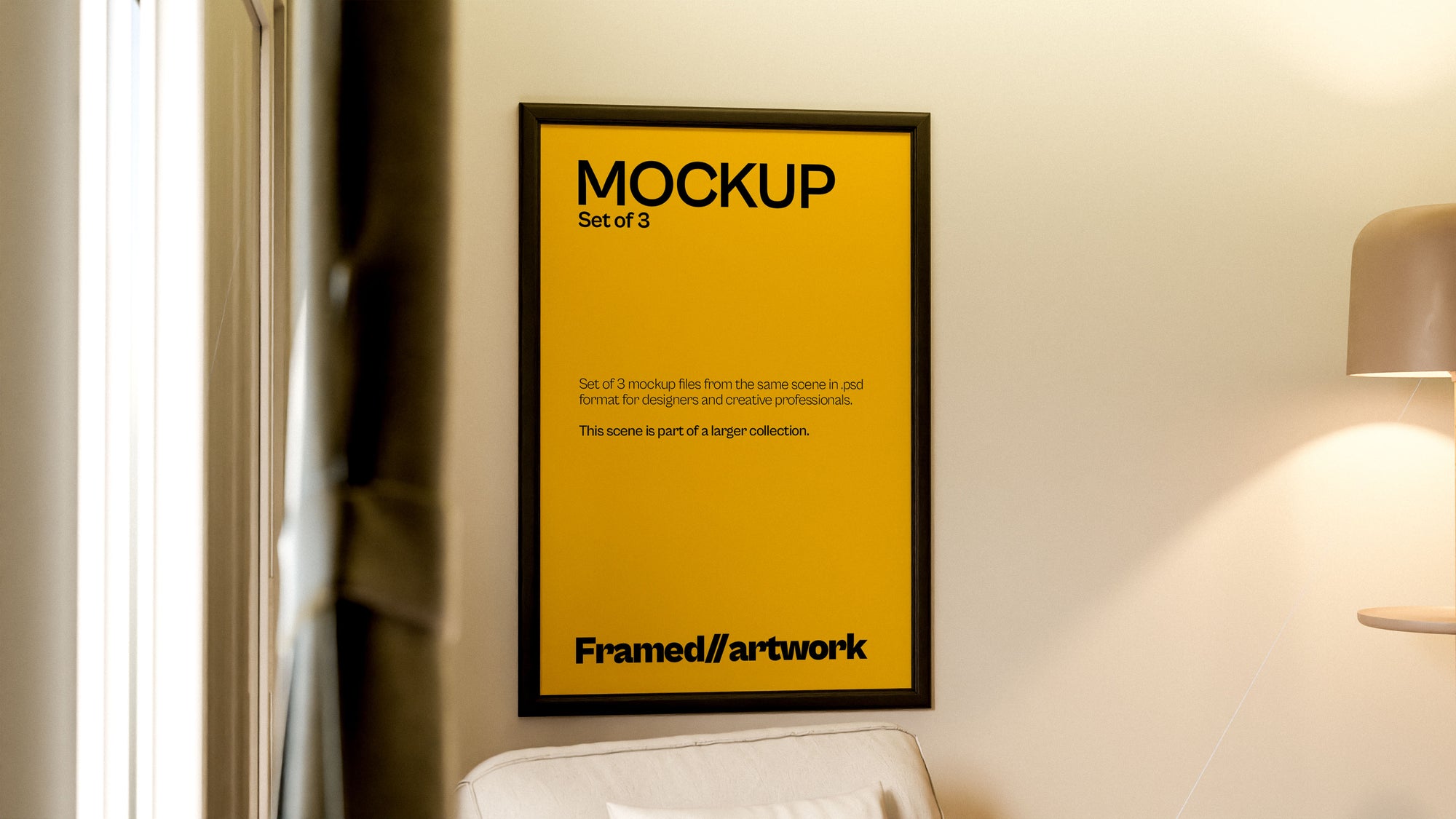 Framed Artwork Mockup Bundle – Verdant Collection (3 PSD)