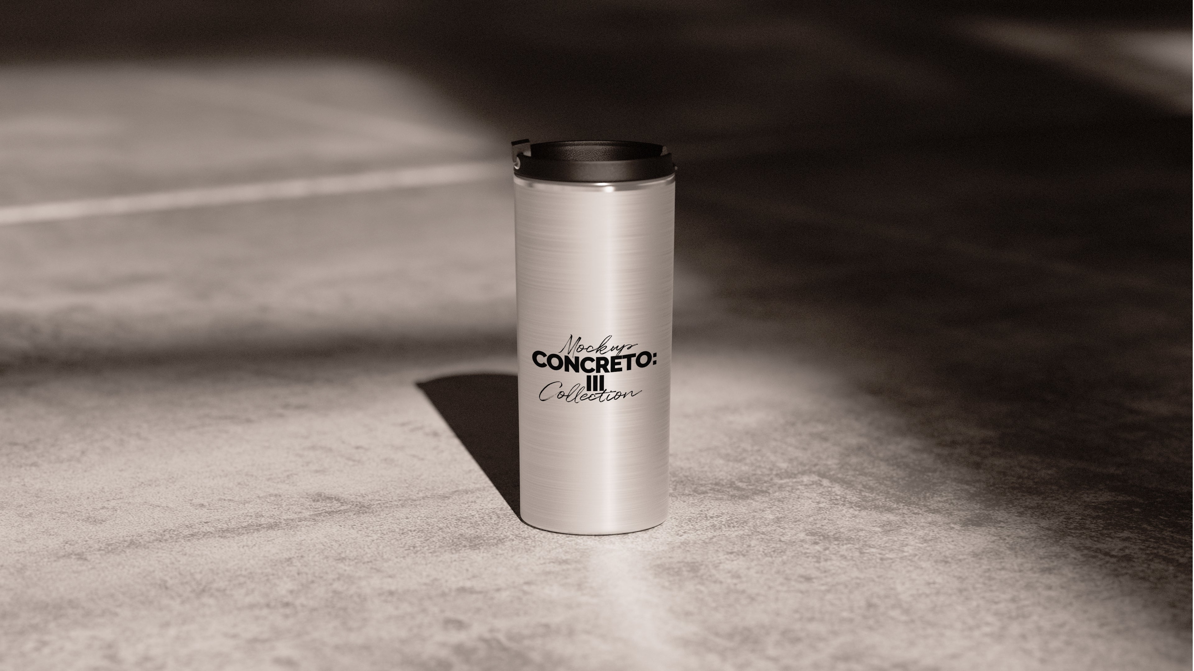 Silver Straight Tumbler Mockup | Concreto 3