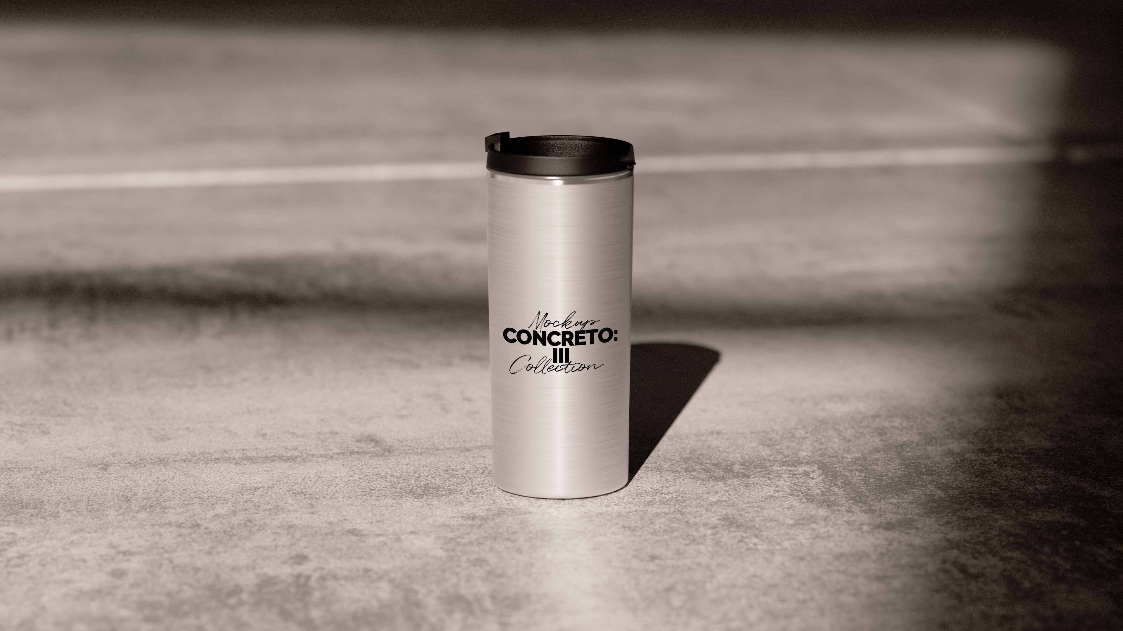 Silver Straight Tumbler Mockup | Concreto 3