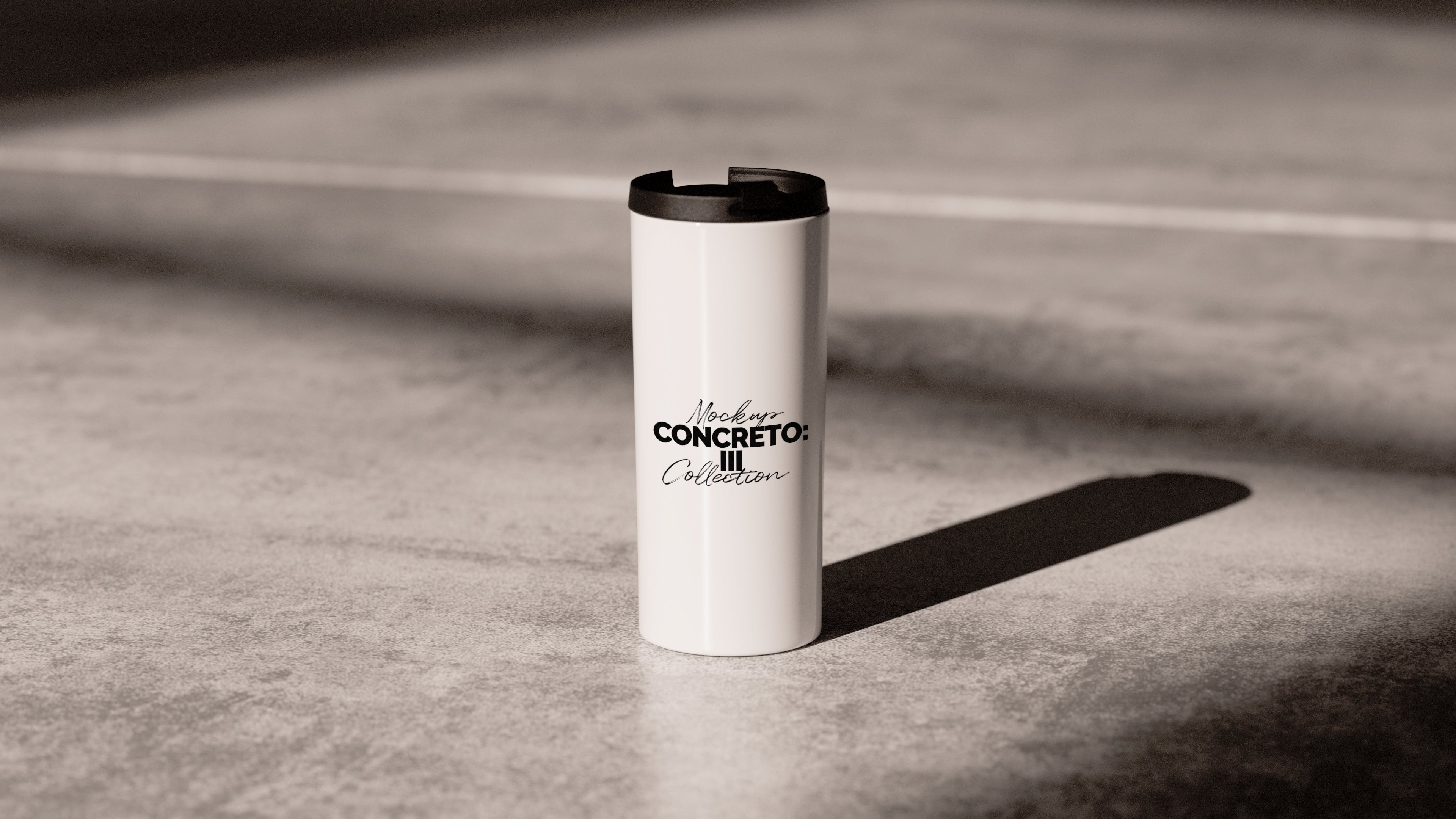 White Straight Tumbler Mockup | Concreto 3