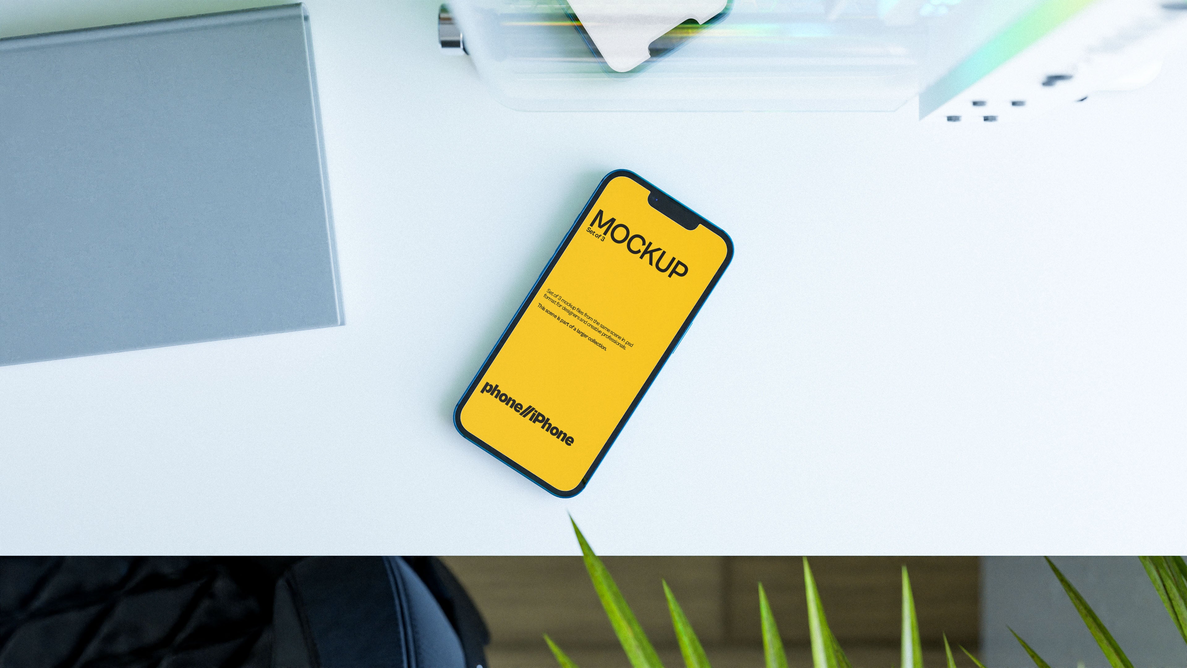 iPhone Screen Mockup Bundle – 3 PSDs in Bright Natural Light | Lumen Collection